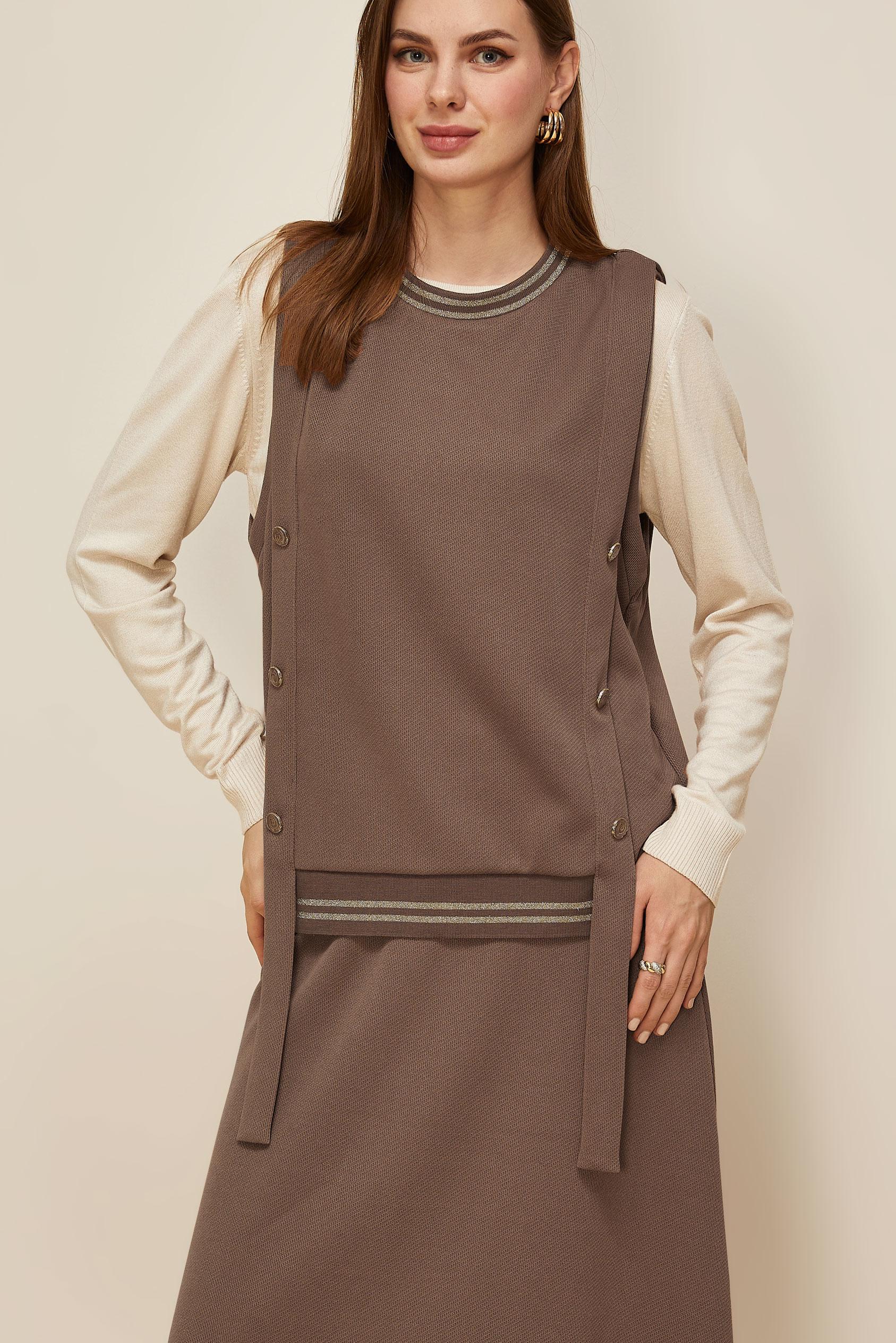 Tesettür giyim KAHVE 46193 8556 2 Lİ ETEK.EŞOF.TK.38-42 TEK 40