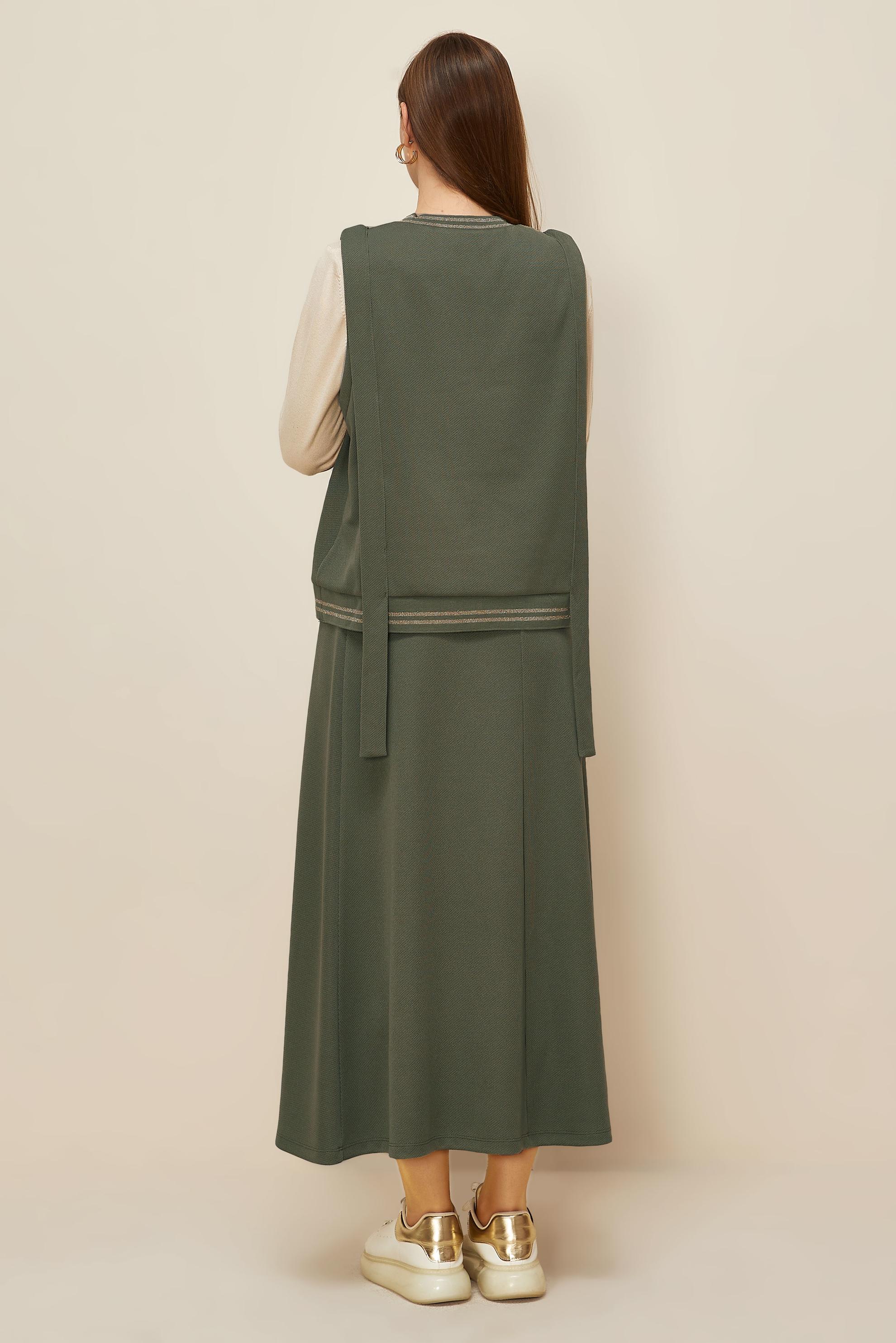 Tesettür giyim HAKİ ETEKLİ EŞOFMAN TAKIMI 46193