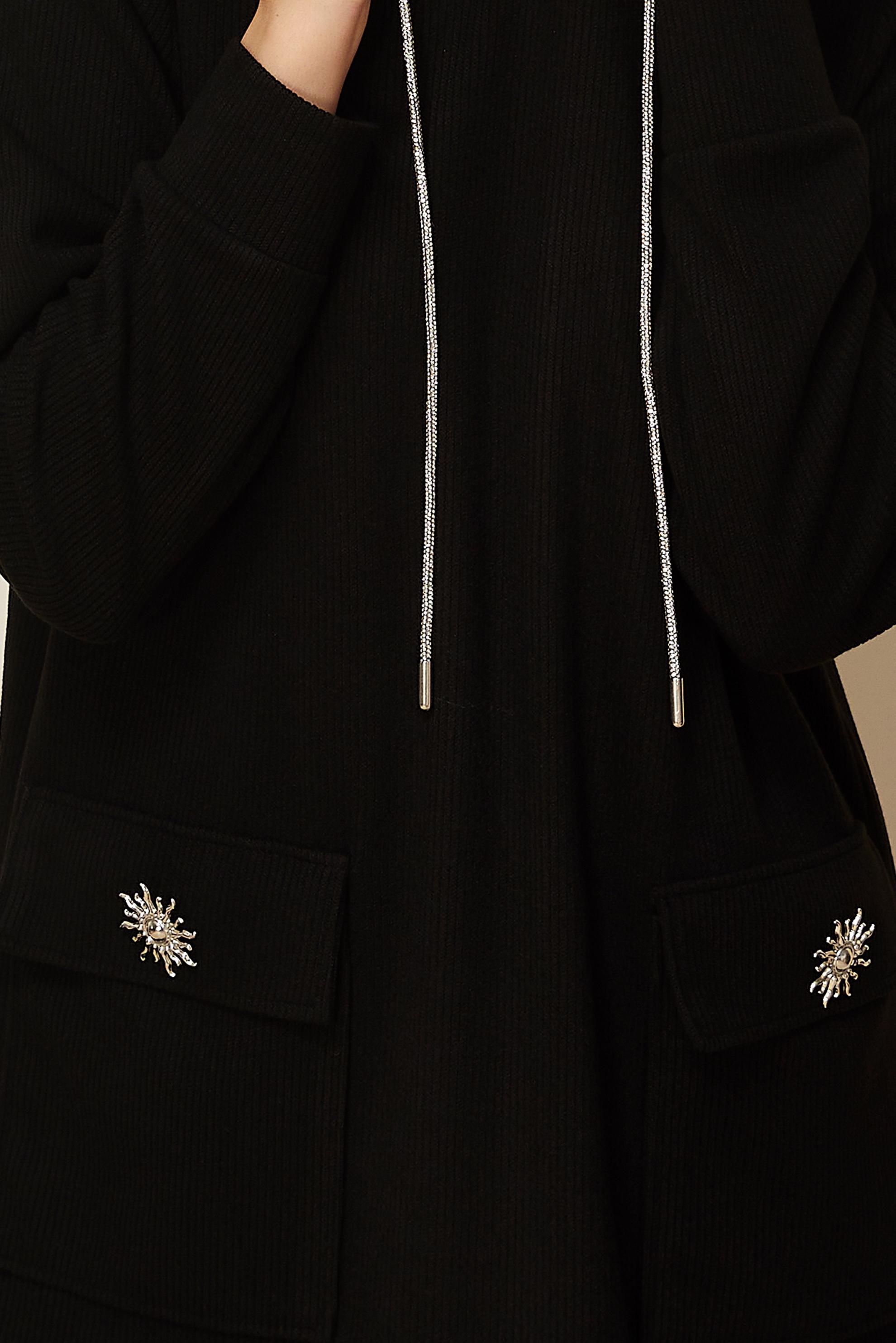 Tesettür giyim SİYAH KAPÜŞONLU EŞOFMAN TUNİK 46255