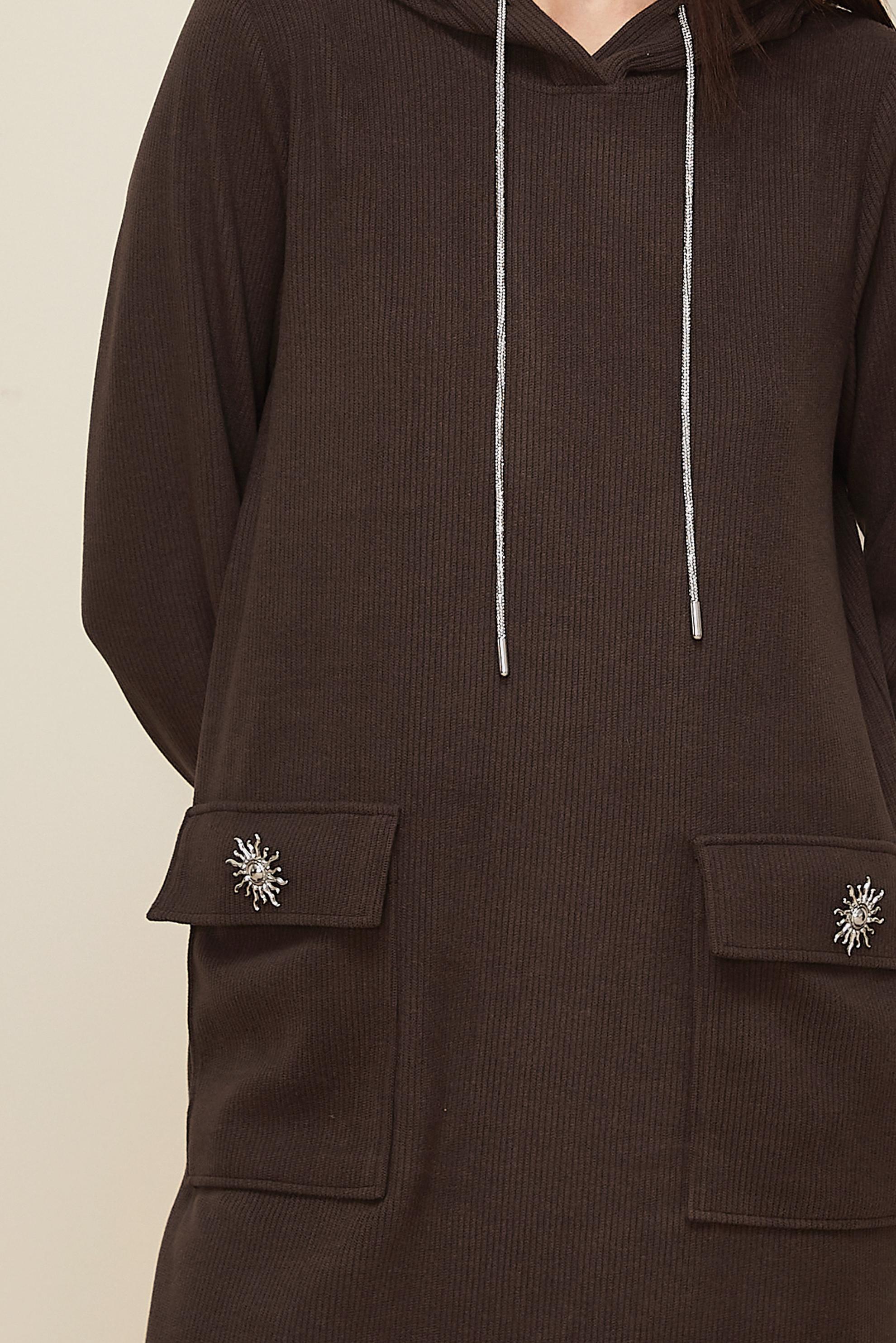 Vêtements hijab BRUN TUNIQUE DE SURVÊTEMENT À CAPUCHE 46255