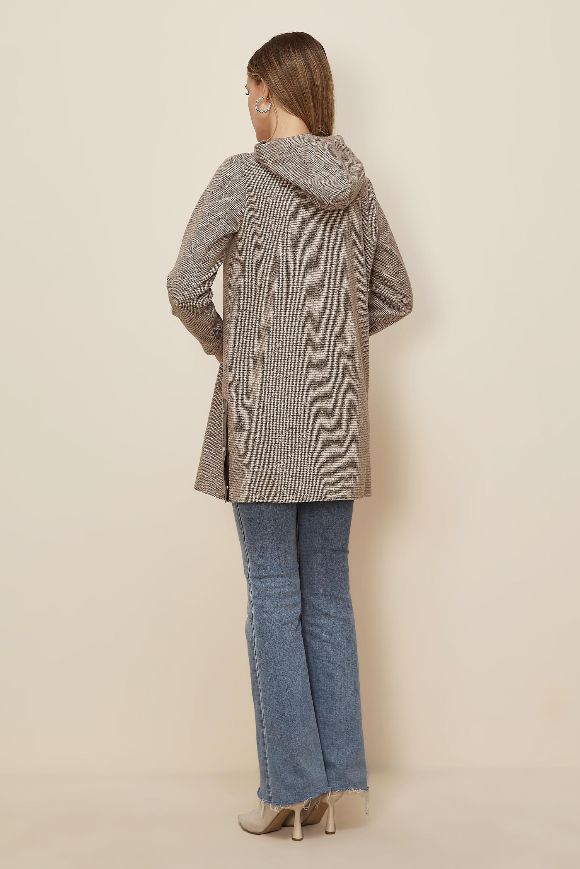 Tesettür giyim VİZON FERMUAR DETAYLI EŞOFMAN TUNİK 46257