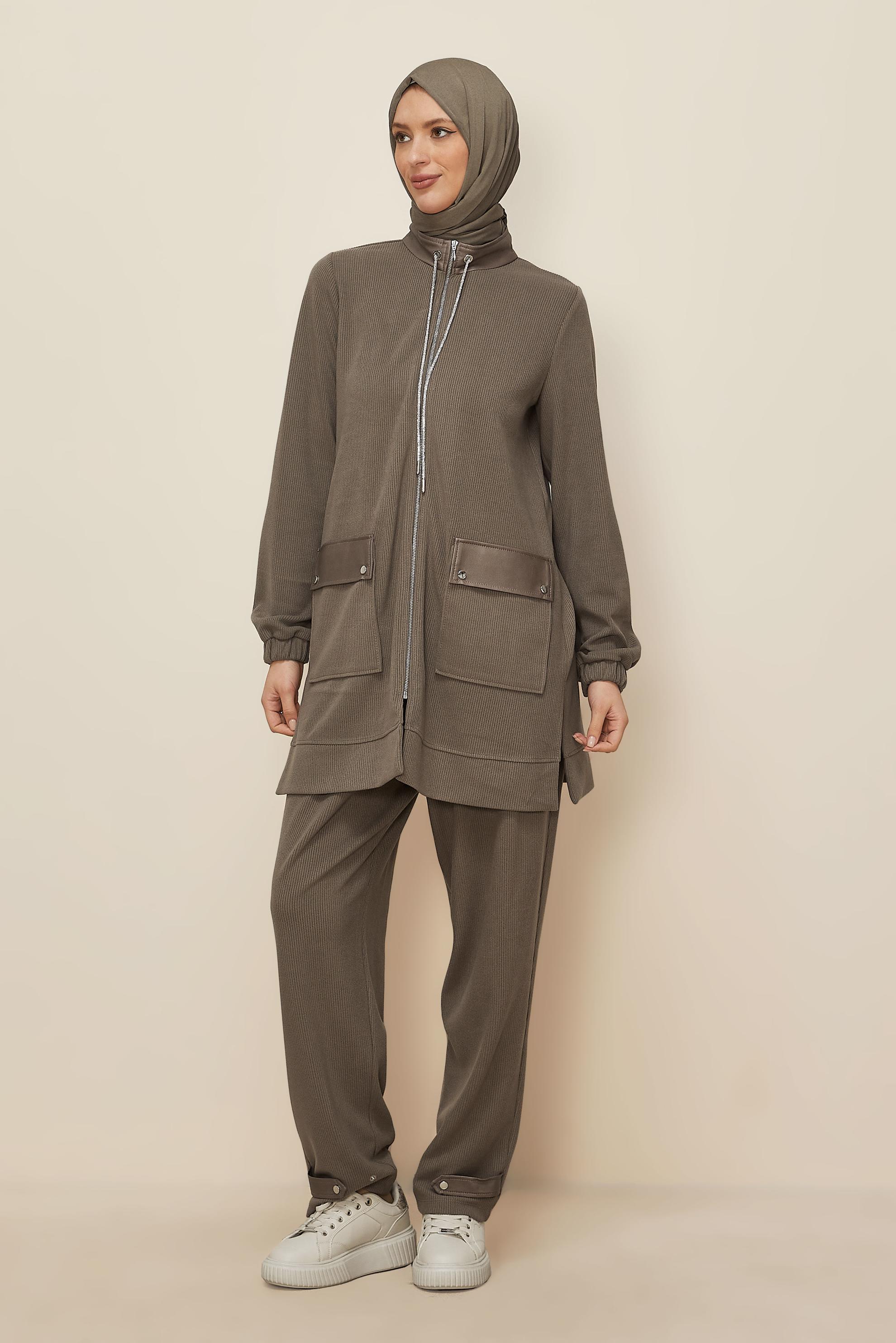 Hijab clothing MINK ZIPPERED TRACKSUIT SET 46263