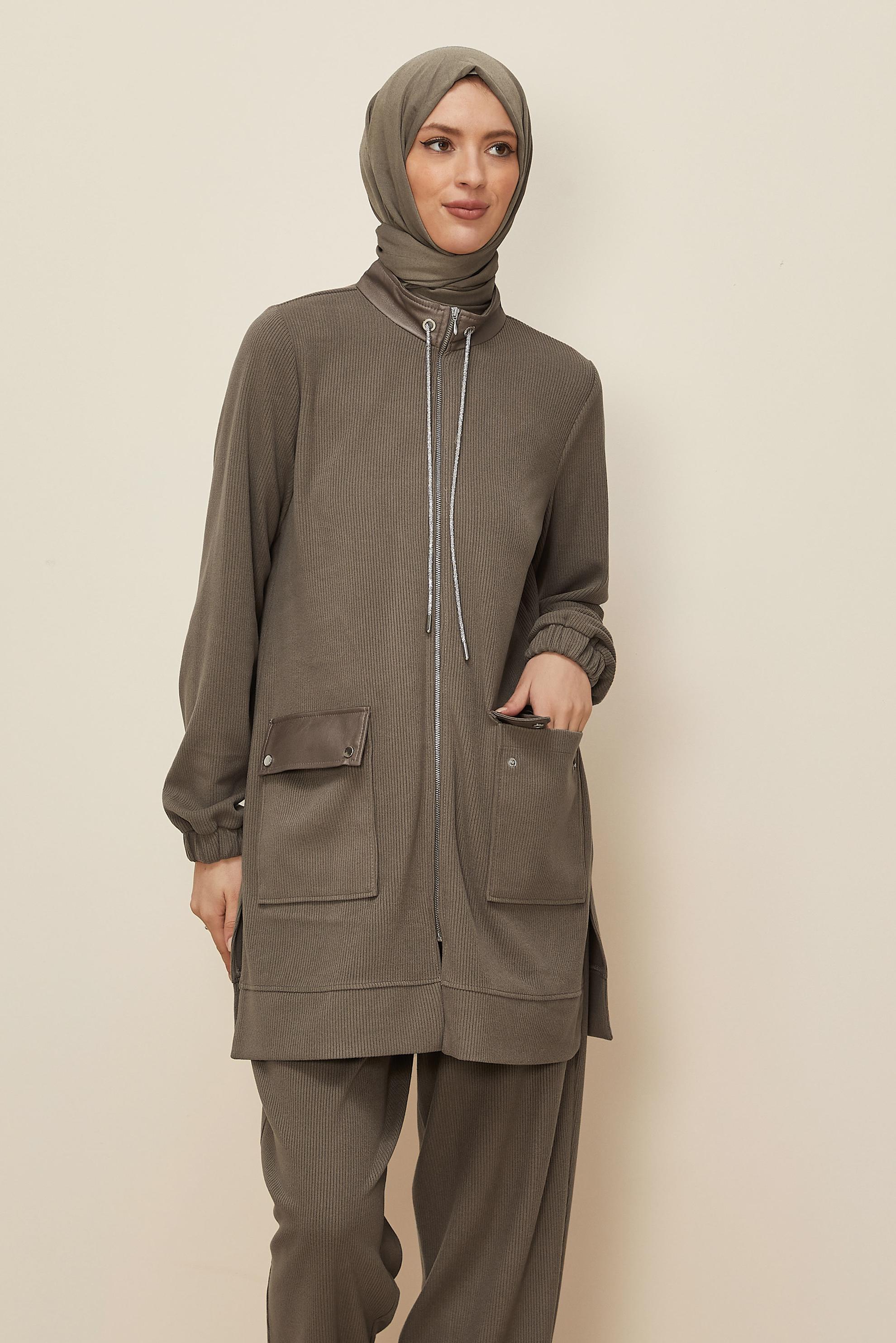 Hijab clothing MINK ZIPPERED TRACKSUIT SET 46263