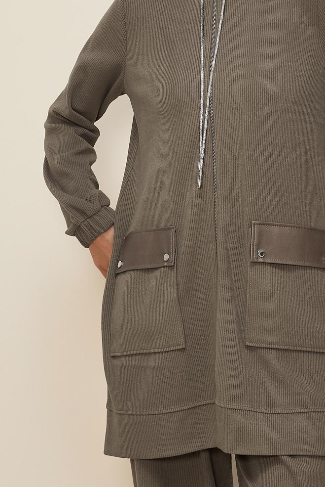 Hijab clothing MINK ZIPPERED TRACKSUIT SET 46263 - ALVİNA