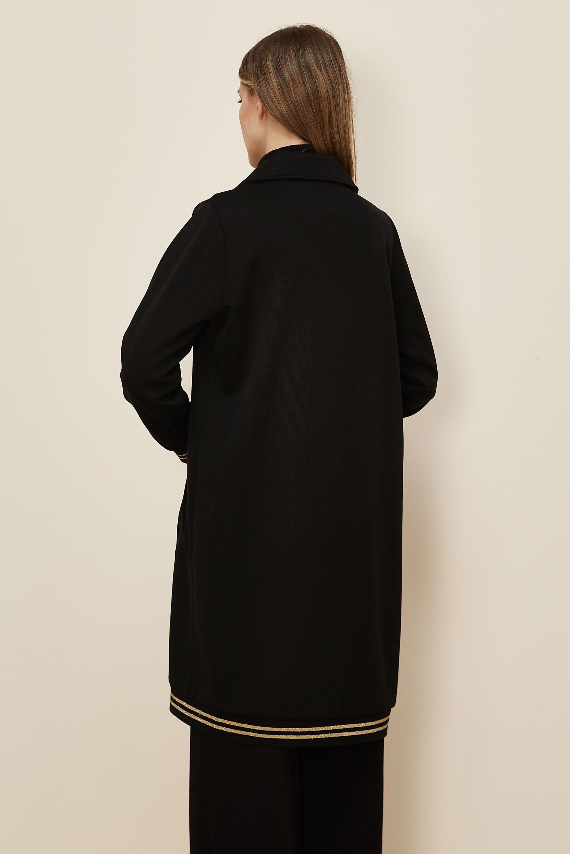 Tesettür giyim SİYAH FERMUAR DETAYLI EŞOFMAN TUNİK 46272