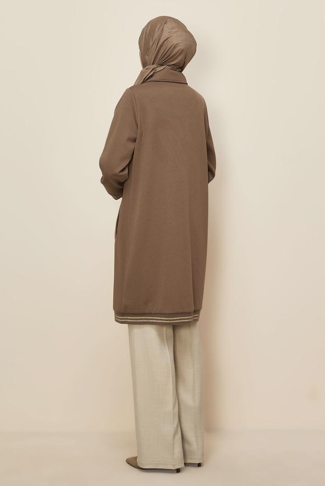 Tesettür giyim KAHVE 46272 8556 EŞOFMAN TUNİK 40-48 TEK 42 - ALVİNA