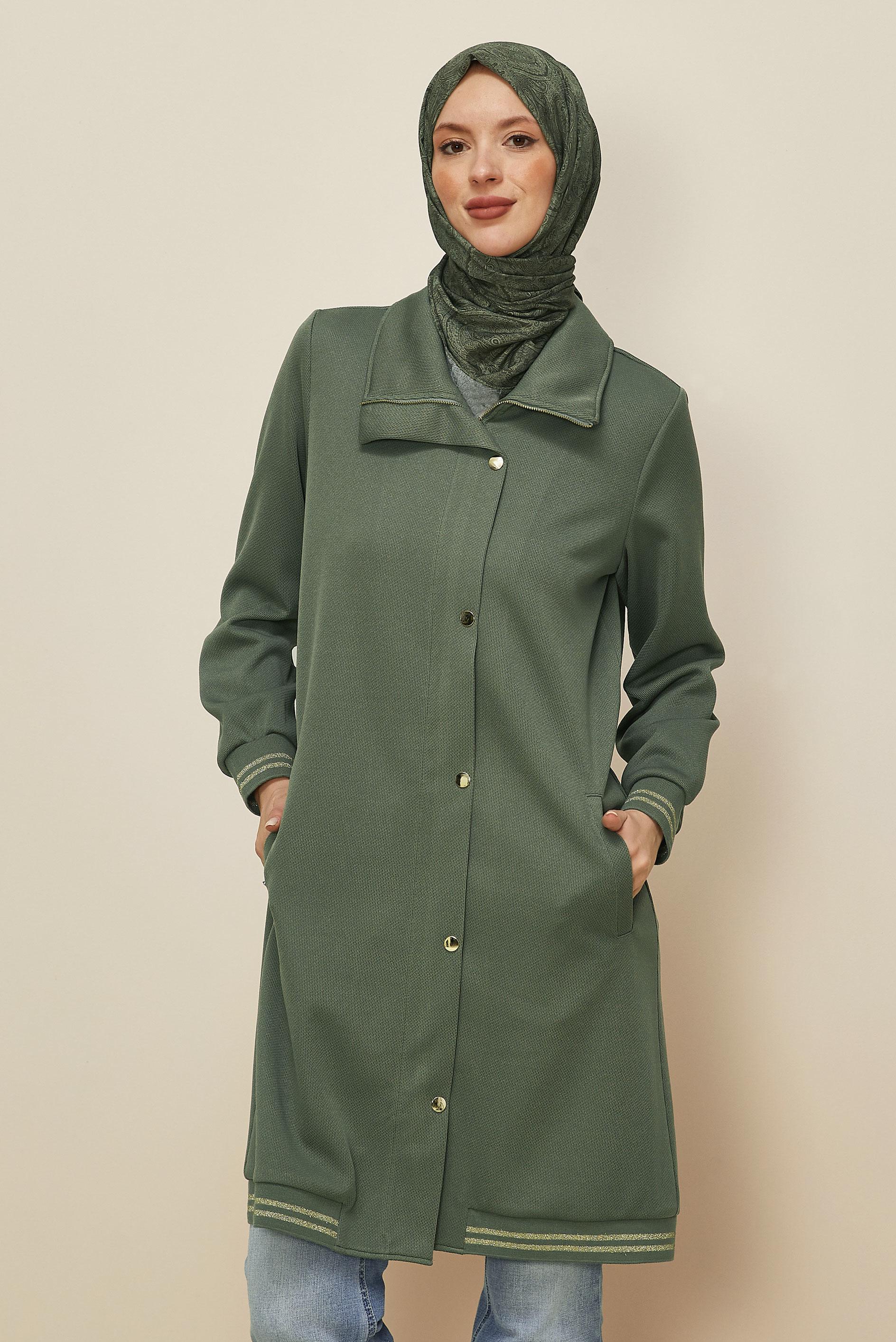 Hijab clothing KHAKI ZIPPERED TRACKSUIT TUNIC 46272