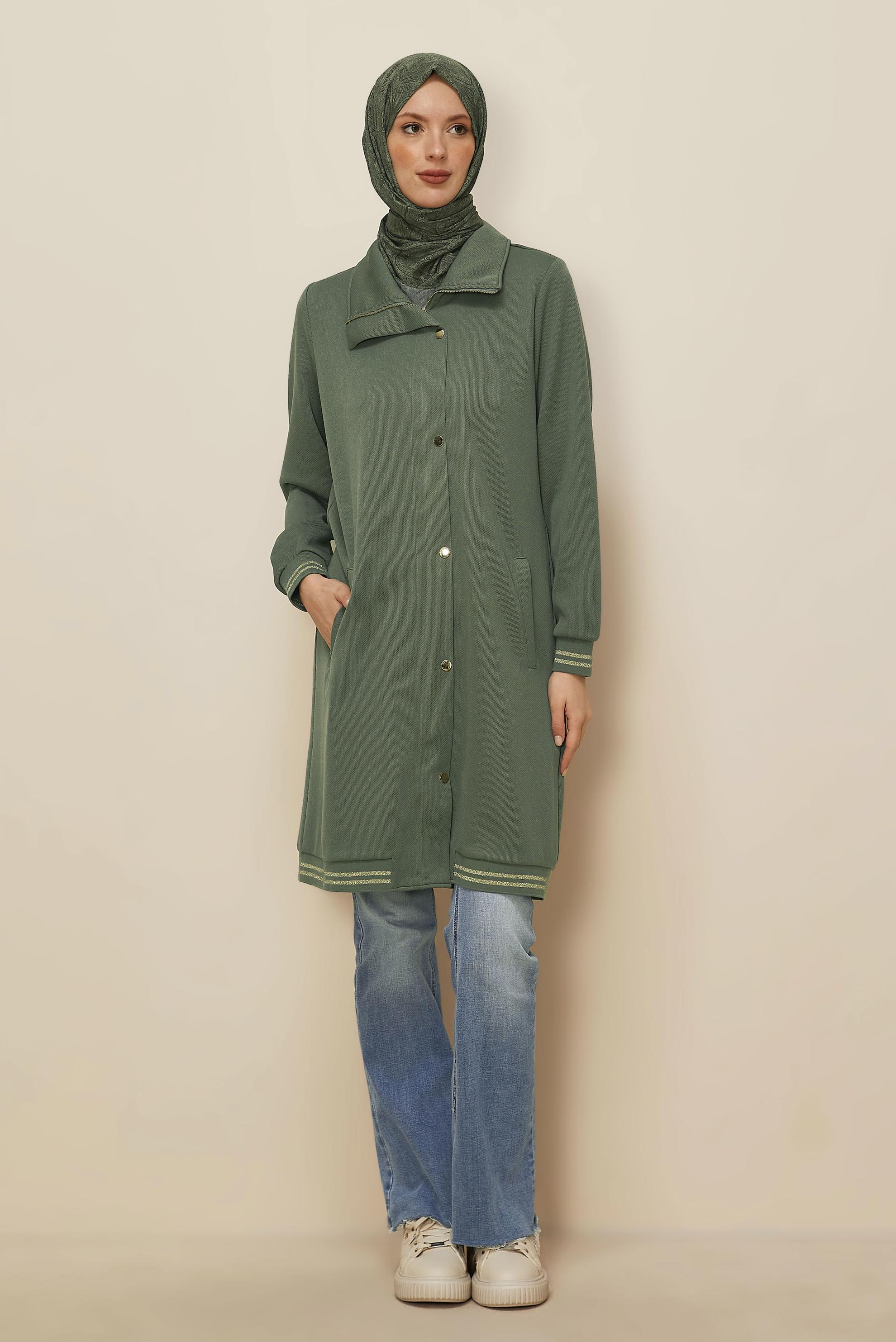 Hijab clothing KHAKI ZIPPERED TRACKSUIT TUNIC 46272