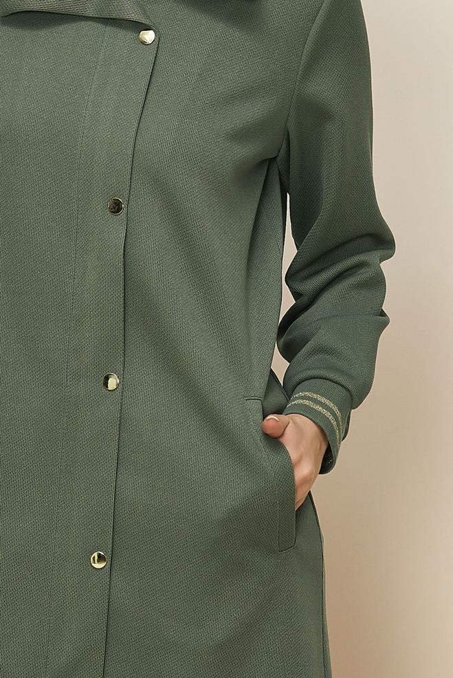 Hijab clothing KHAKI ZIPPERED TRACKSUIT TUNIC 46272 - ALVİNA