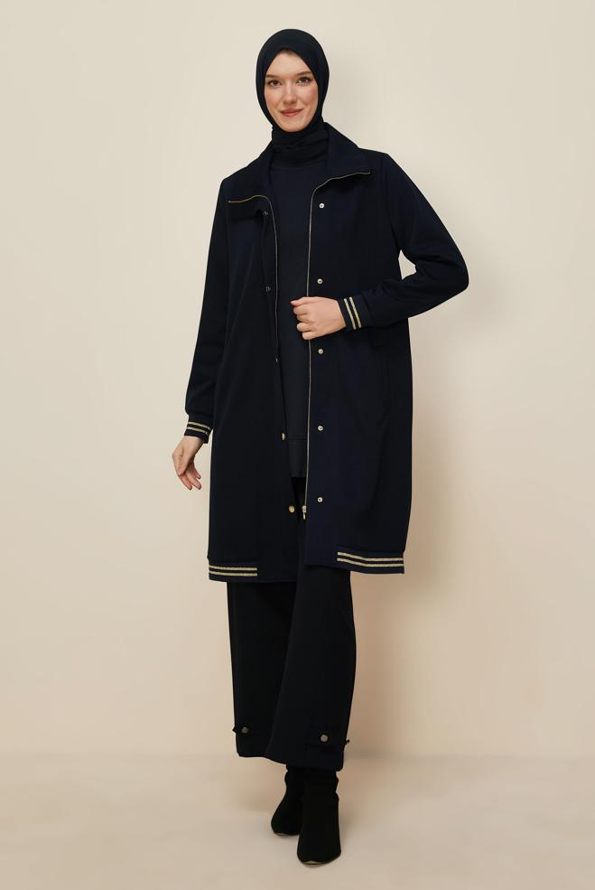Tesettür giyim LACİVERT 46272 8556 EŞOFMAN TUNİK 40-48 TEK 42 - ALVİNA