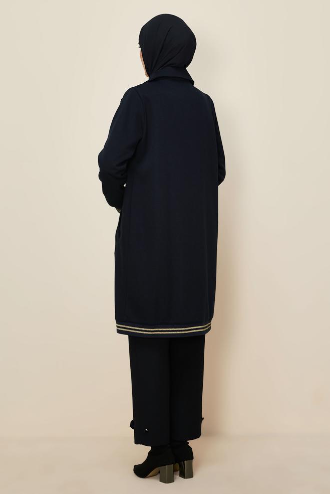 Tesettür giyim LACİVERT 46272 8556 EŞOFMAN TUNİK 40-48 TEK 42 - ALVİNA