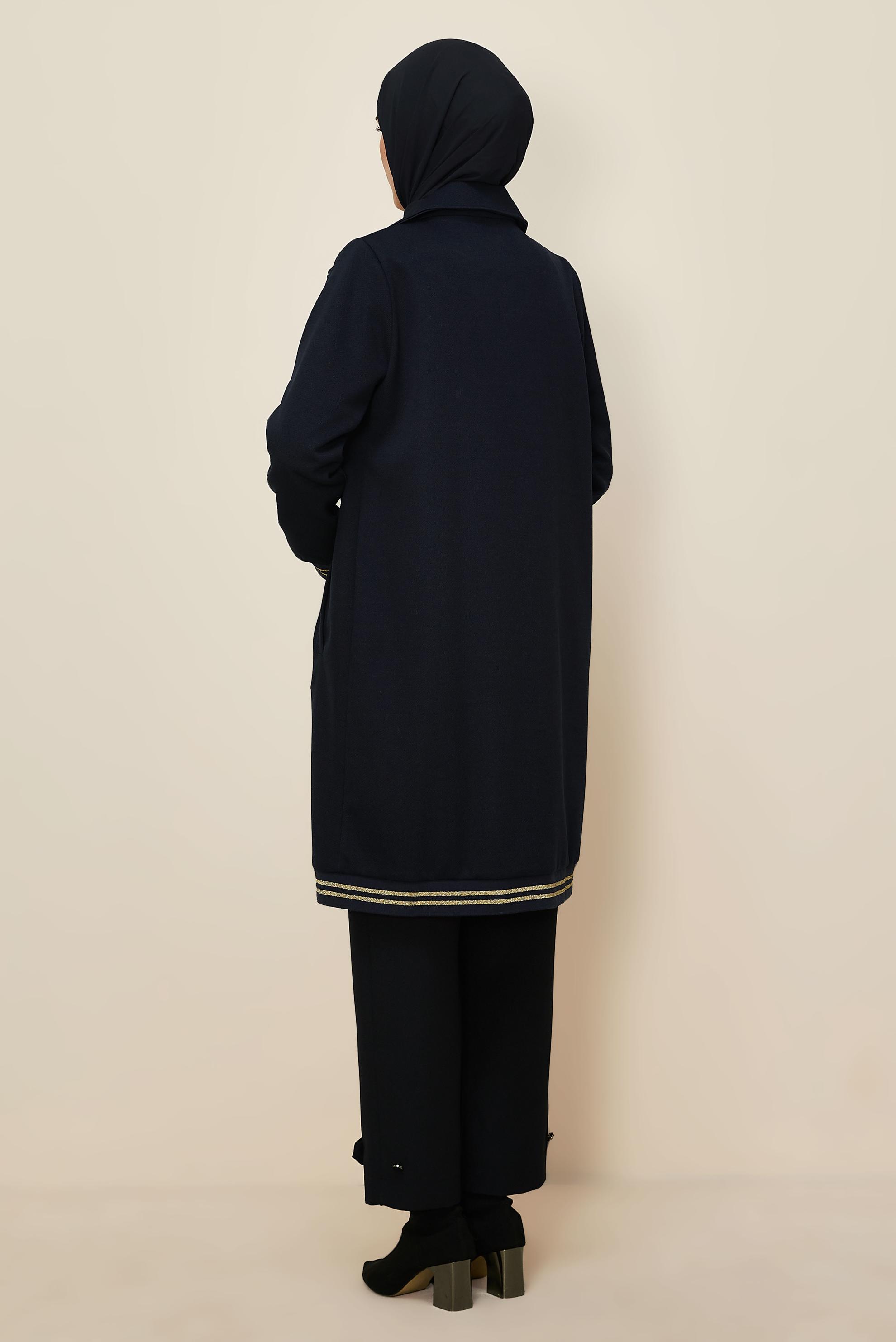 Tesettür giyim LACİVERT FERMUAR DETAYLI EŞOFMAN TUNİK 46272