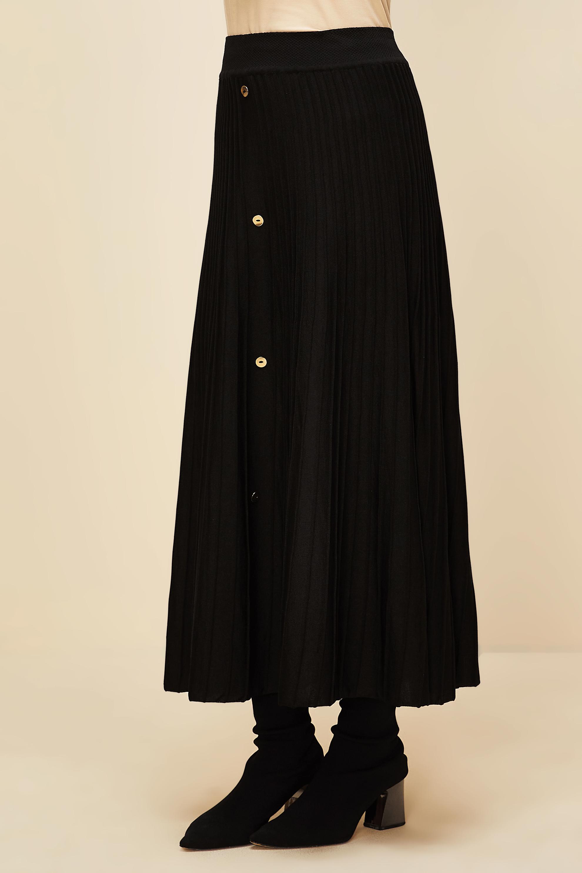 Vêtements hijab NOIR JUPE EN TRICOT DÉTAILLÉE DE BOUTONS 60700