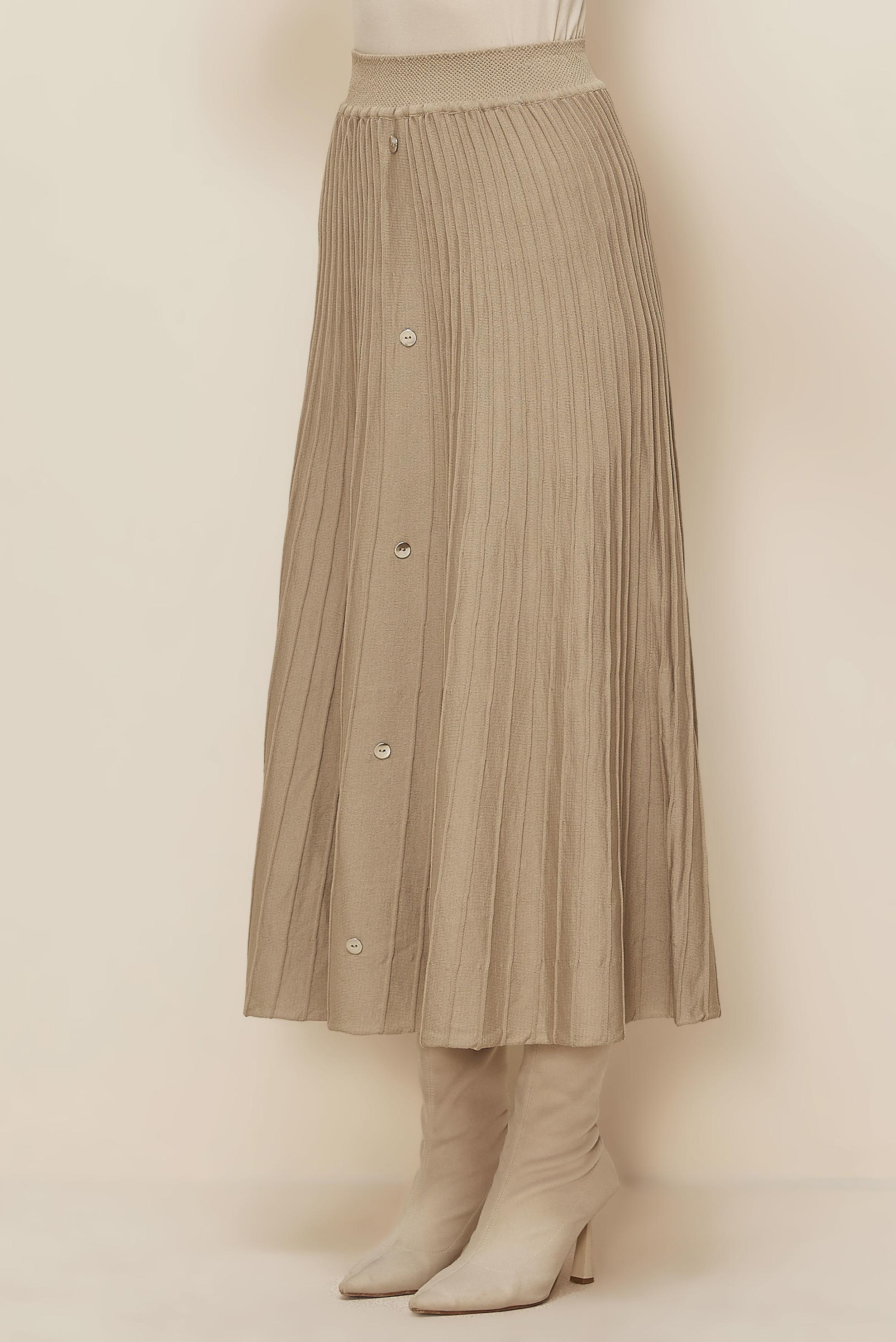 Vêtements hijab BEIGE 60700 TRİKO ETEK 38-46