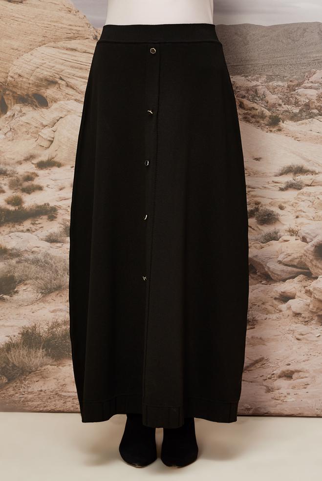 Hijab clothing BLACK KNITWEAR SKIRT 60701 - ALVİNA