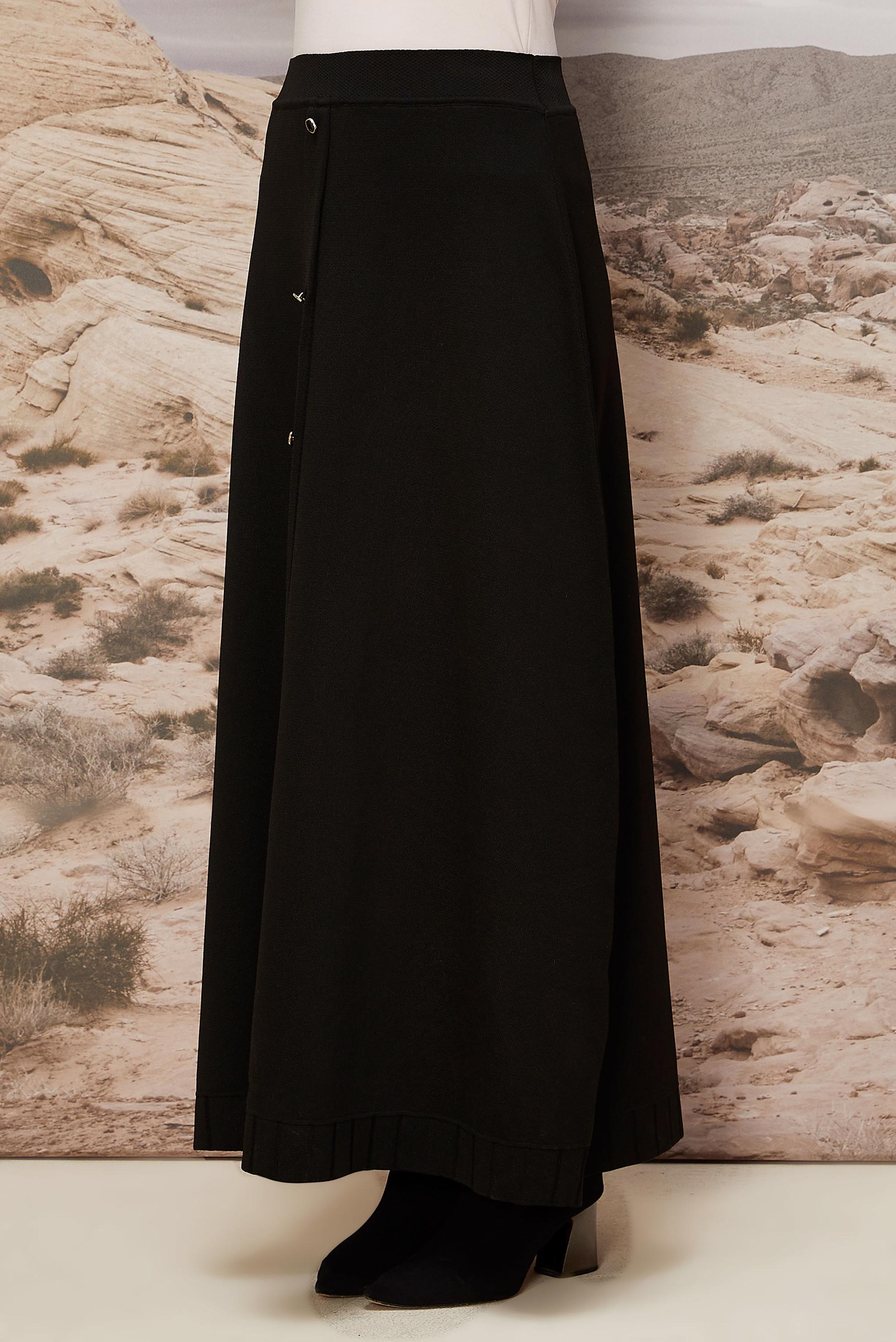 Tesettür giyim SİYAH TRİKO ETEK 60701