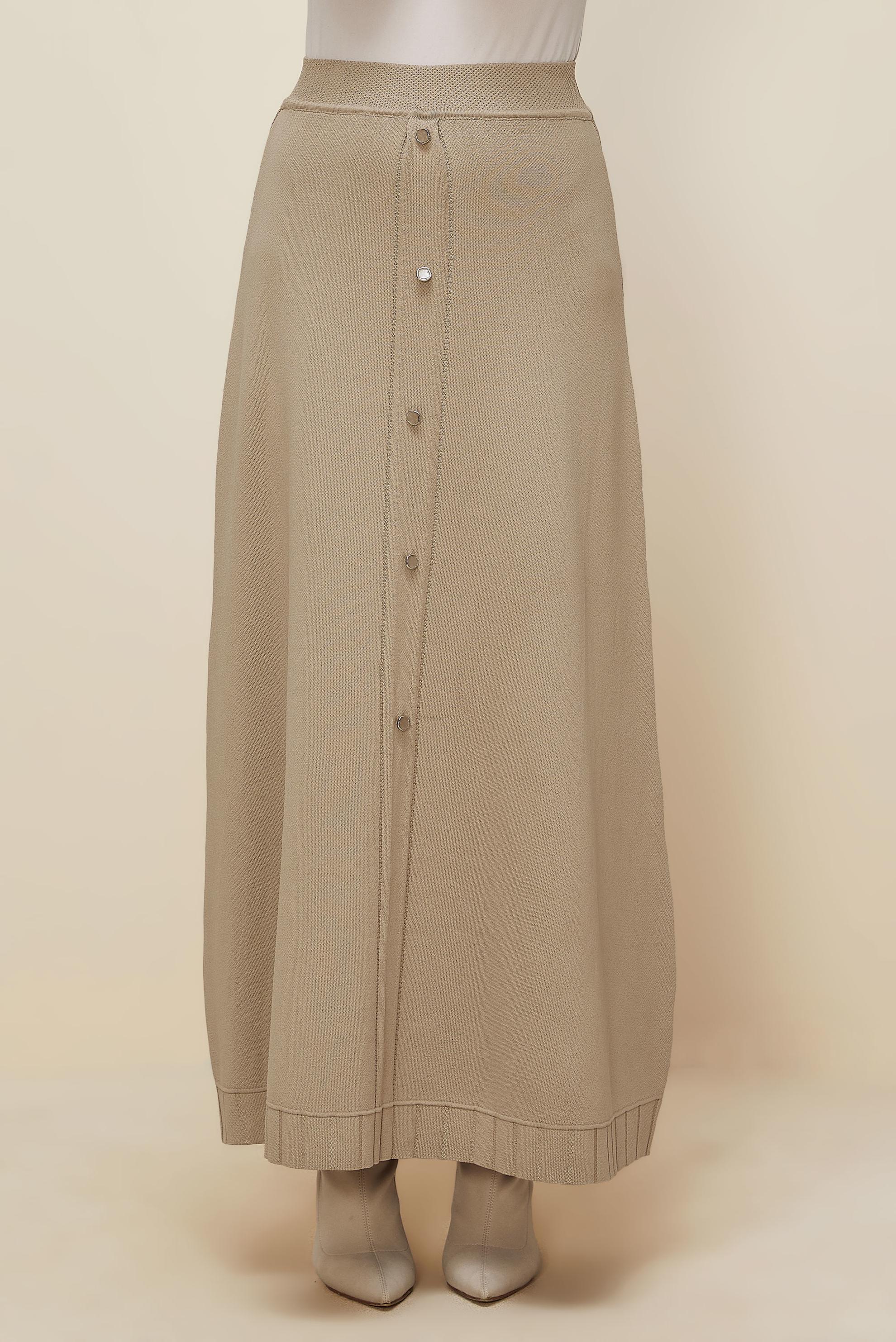 Tesettür giyim BEJ TRİKO ETEK 60701