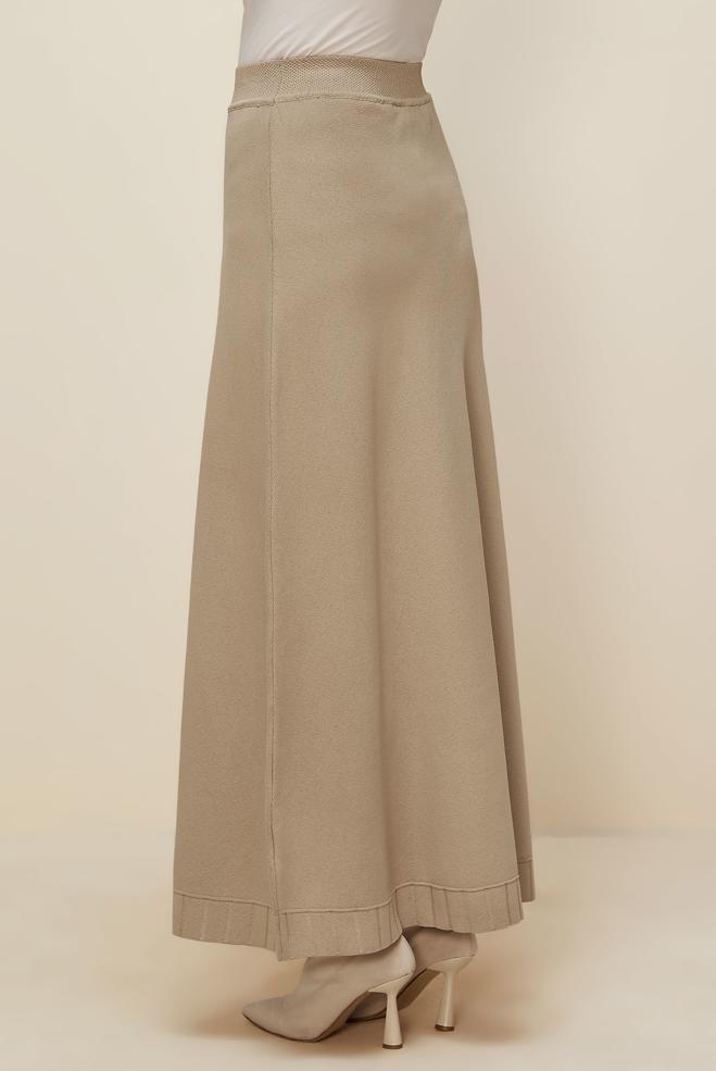 Hijab clothing BEIGE KNITWEAR SKIRT 60701 - ALVİNA