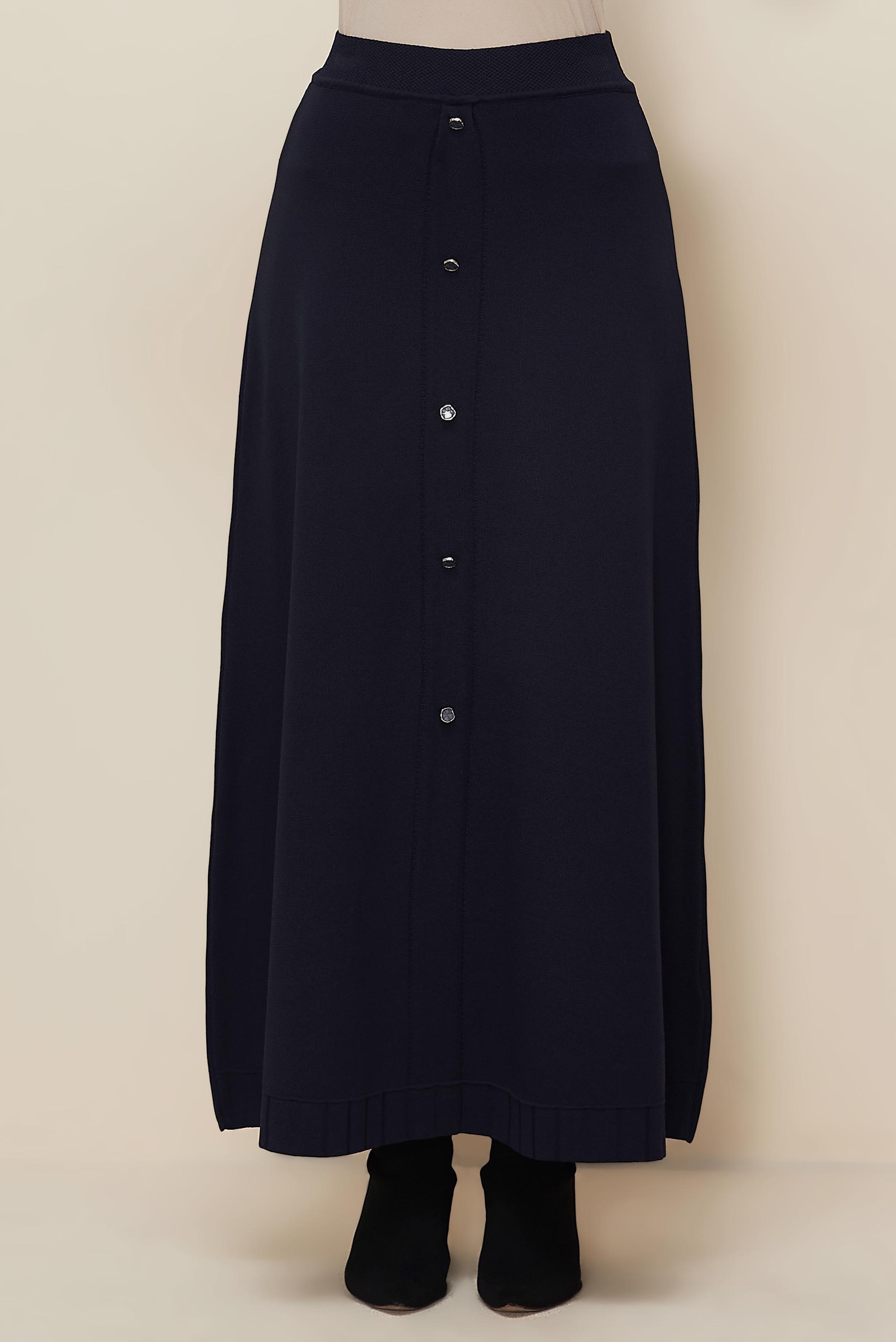 Tesettür giyim LACİVERT TRİKO ETEK 60701