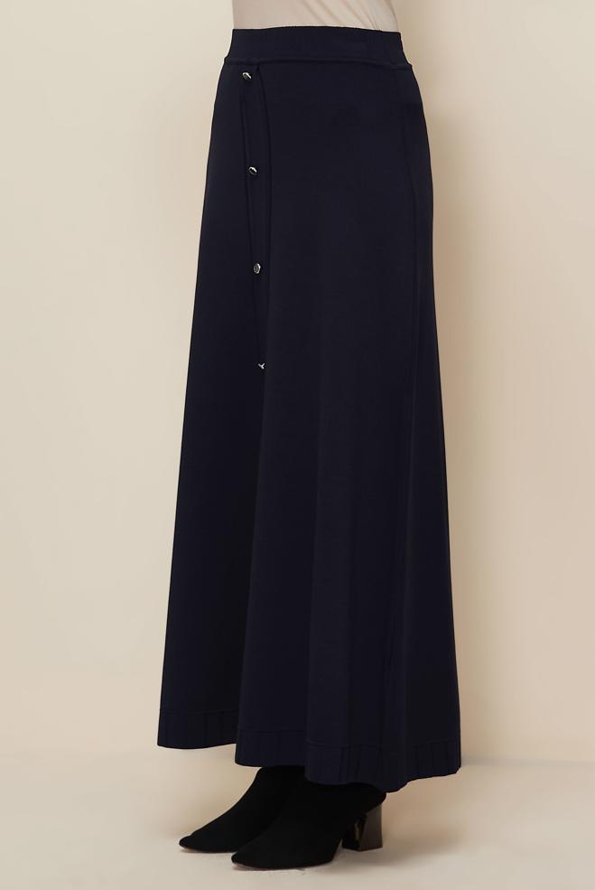 Tesettür giyim LACİVERT TRİKO ETEK 60701 - ALVİNA