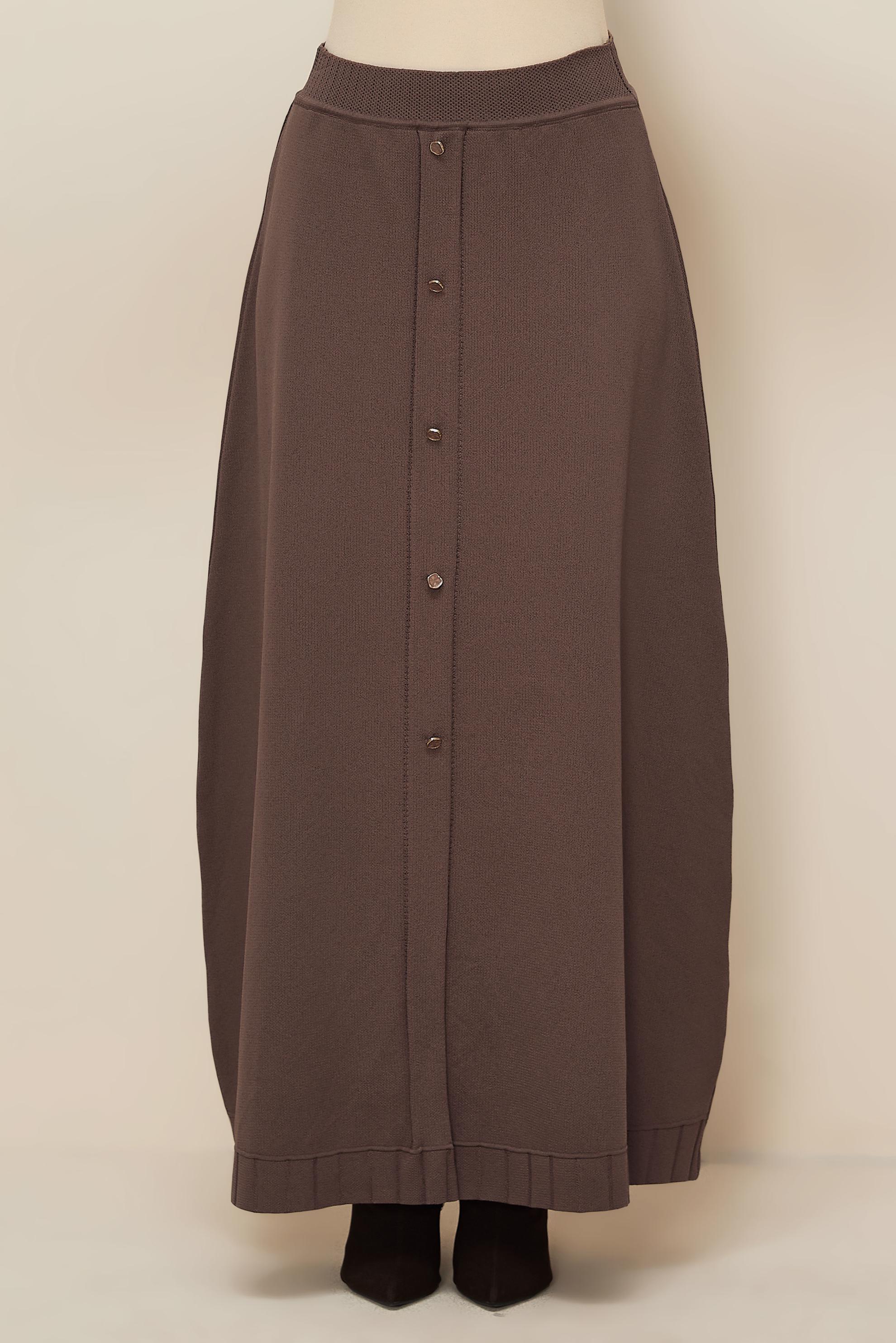 Tesettür giyim KAHVE TRİKO ETEK 60701