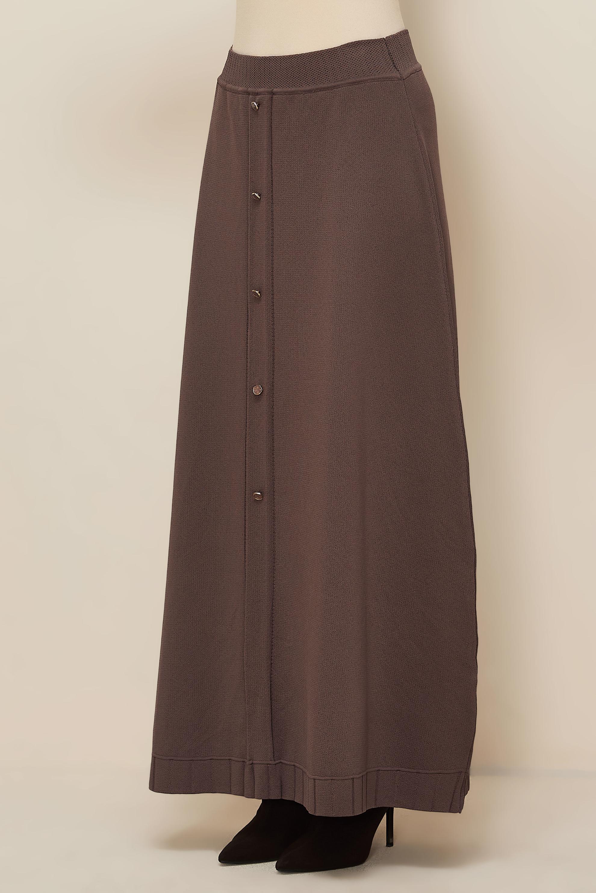 Tesettür giyim KAHVE TRİKO ETEK 60701