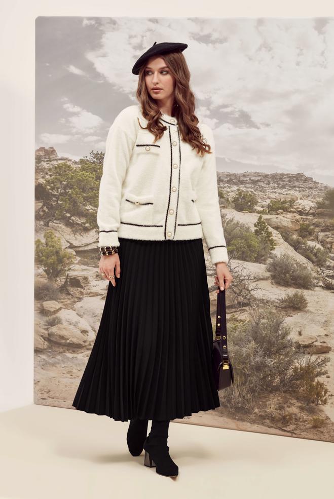 Hijab clothing BLACK BELTED SKIRT 60702 - ALVİNA