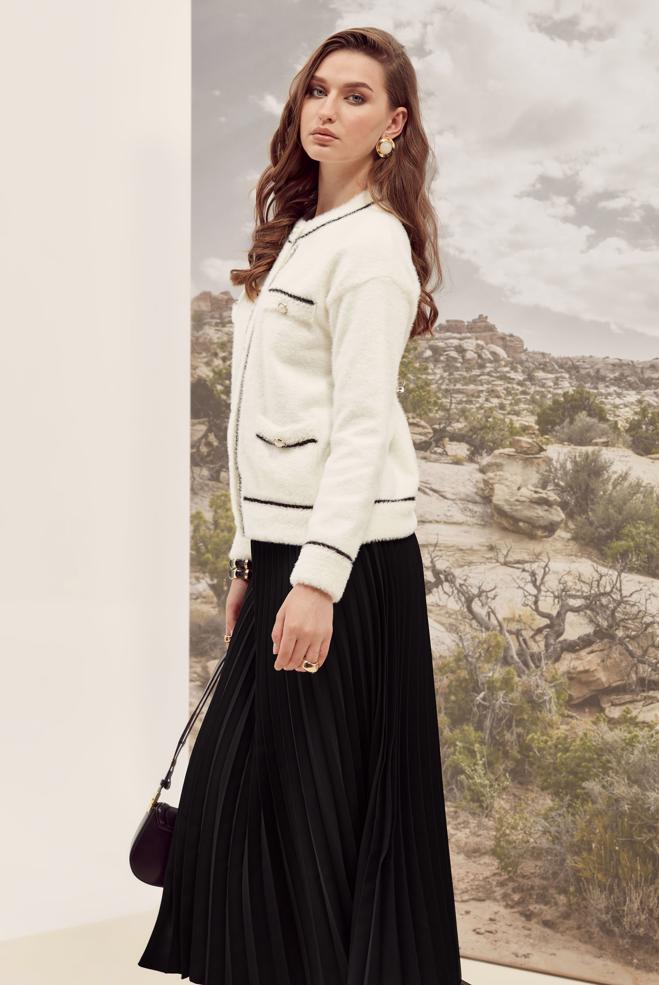 Hijab clothing BLACK BELTED SKIRT 60702 - ALVİNA