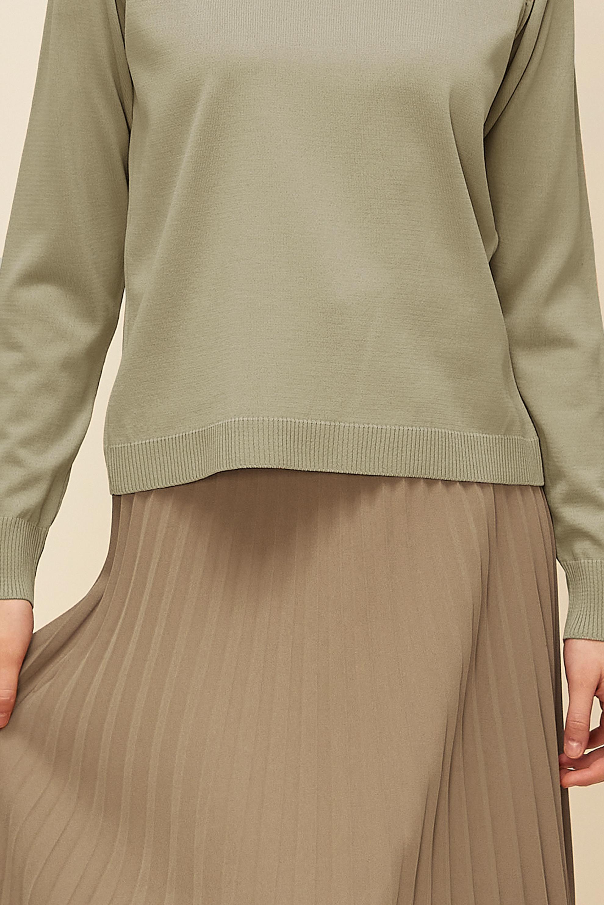 Tesettür giyim KAHVE KEMERLİ ETEK 60702