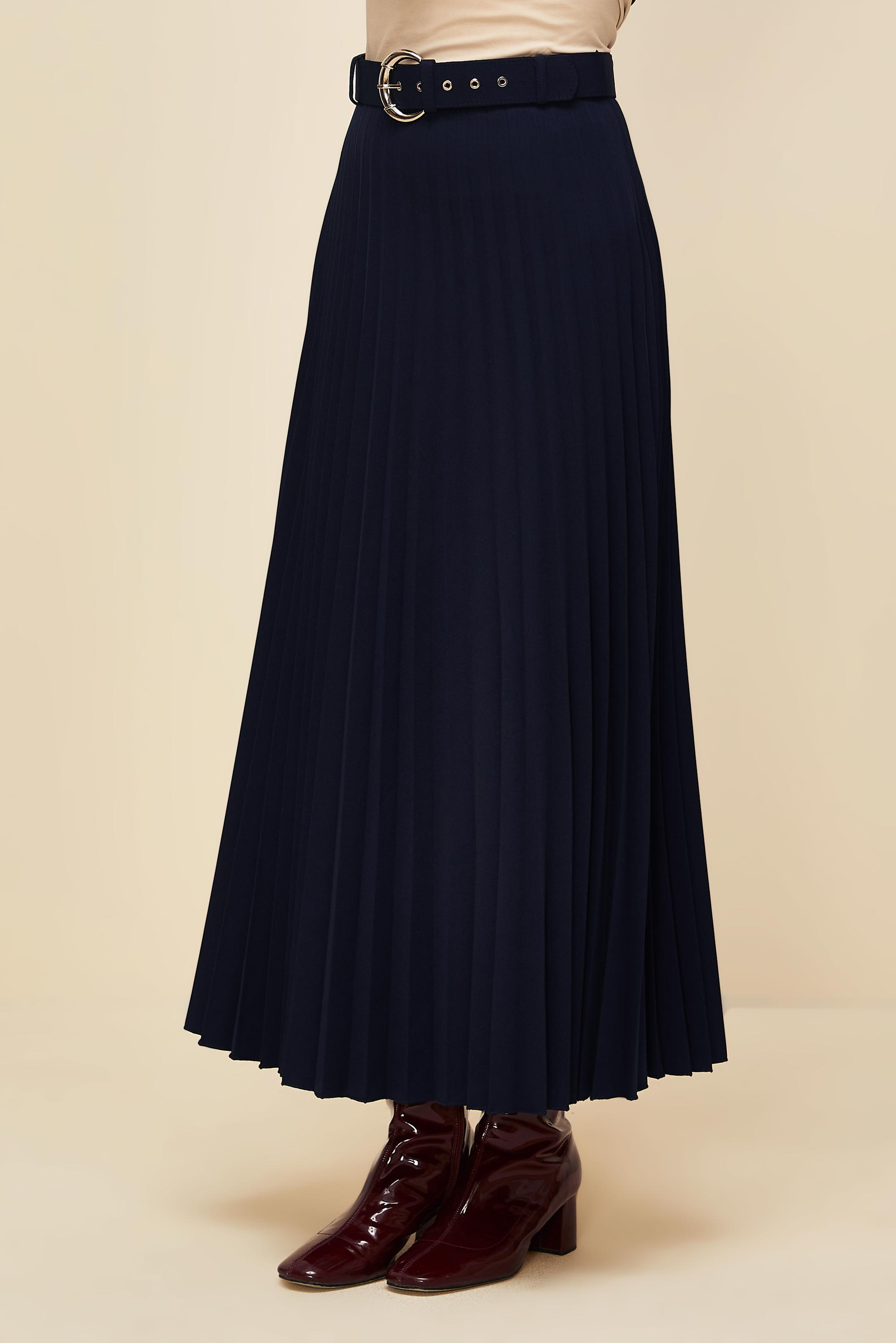 Vêtements hijab BLEU MARINE JUPE CEINTURÉE 60702