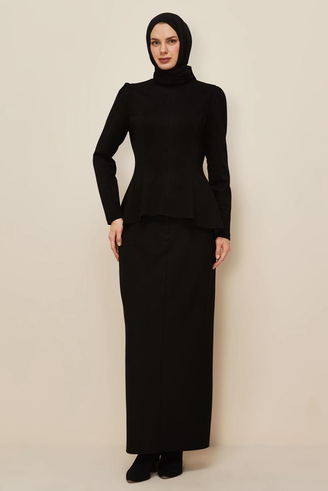 Hijab clothing BLACK 60703 KARDELEN ETEK 38-46 TEK 42 - ALVİNA