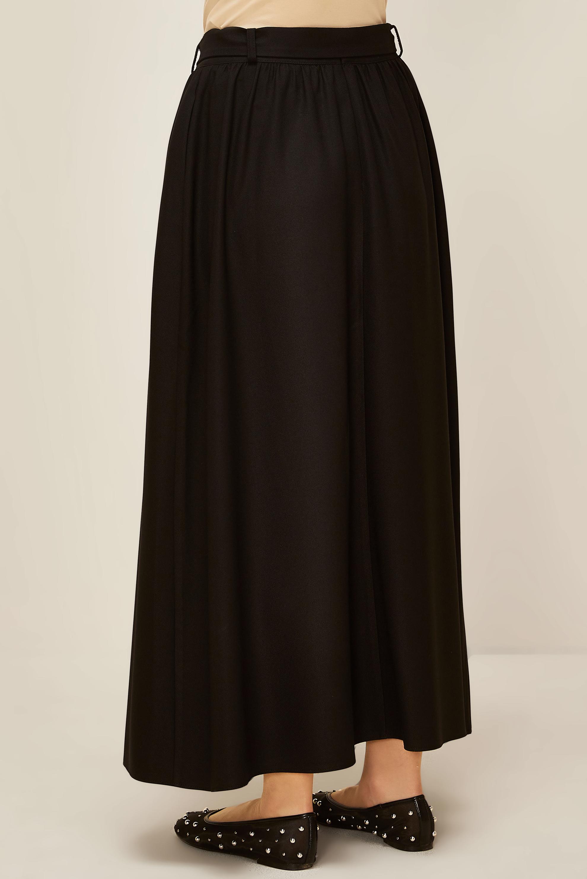 Vêtements hijab NOIR JUPE CEINTURÉE 60704