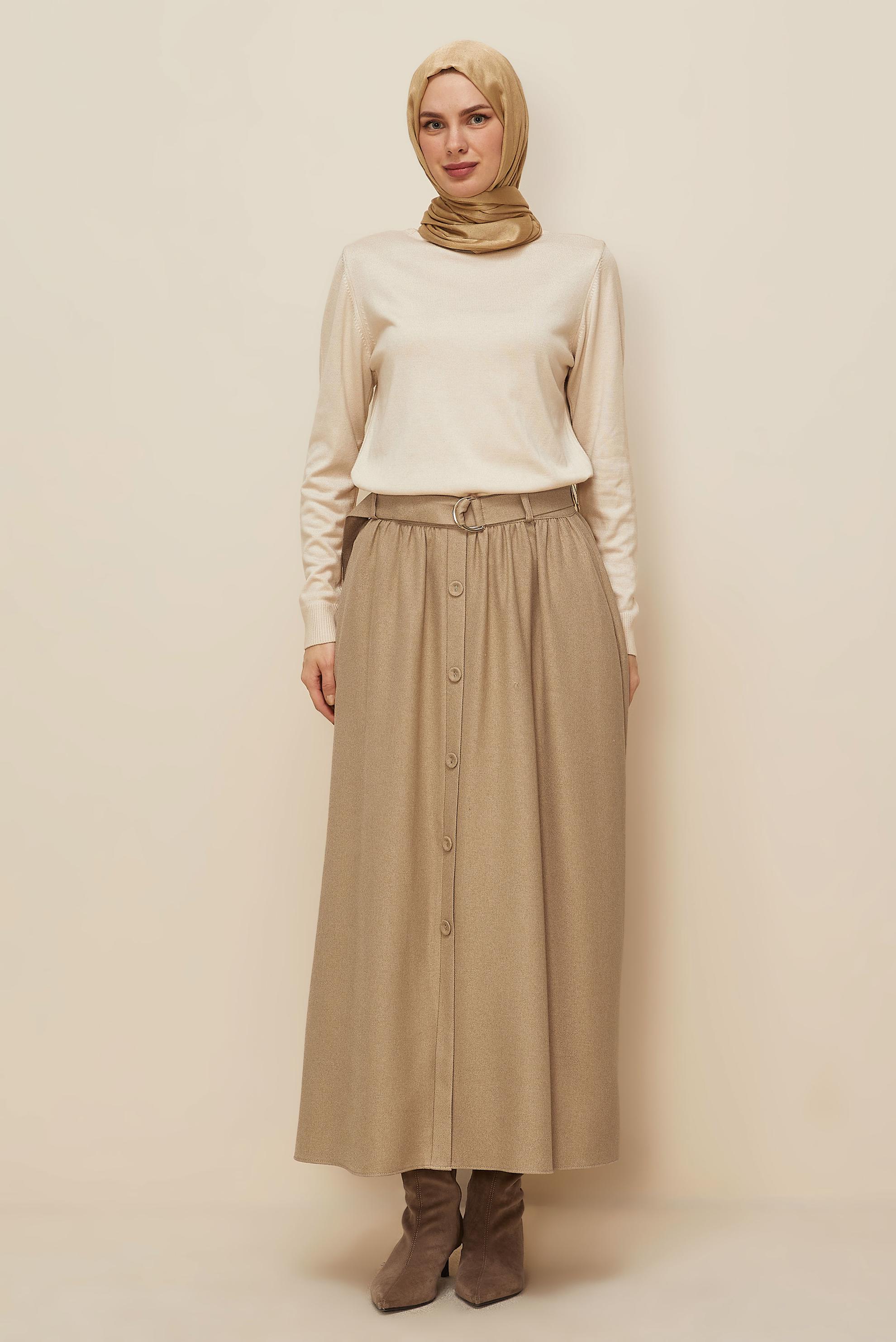 Tesettür giyim BEJ 60704 44366 ETEK 38-46 TEK40