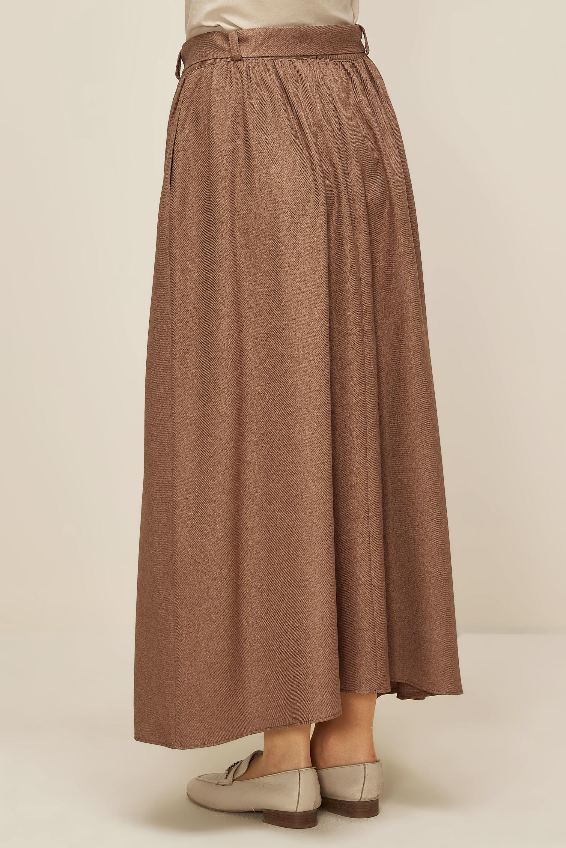 Tesettür giyim TABA KEMERLİ ETEK 60704