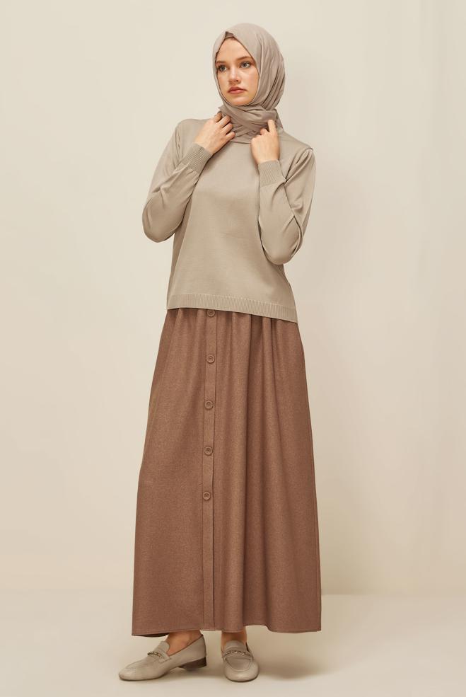 Hijab clothing TABA BELTED SKIRT 60704 - ALVİNA