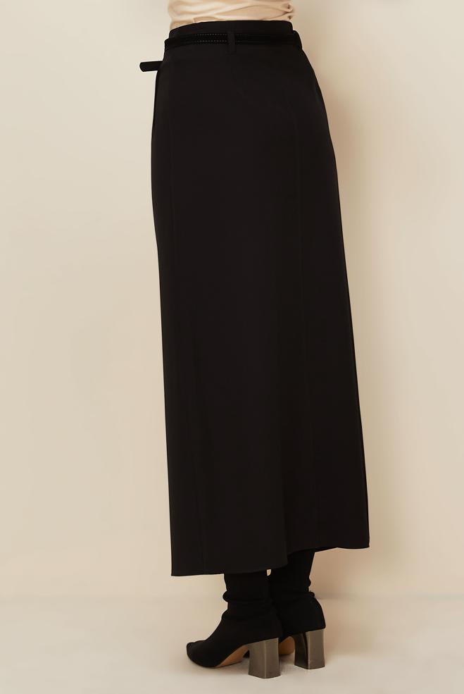Hijab clothing BLACK BELTED SKIRT 60705 - ALVİNA
