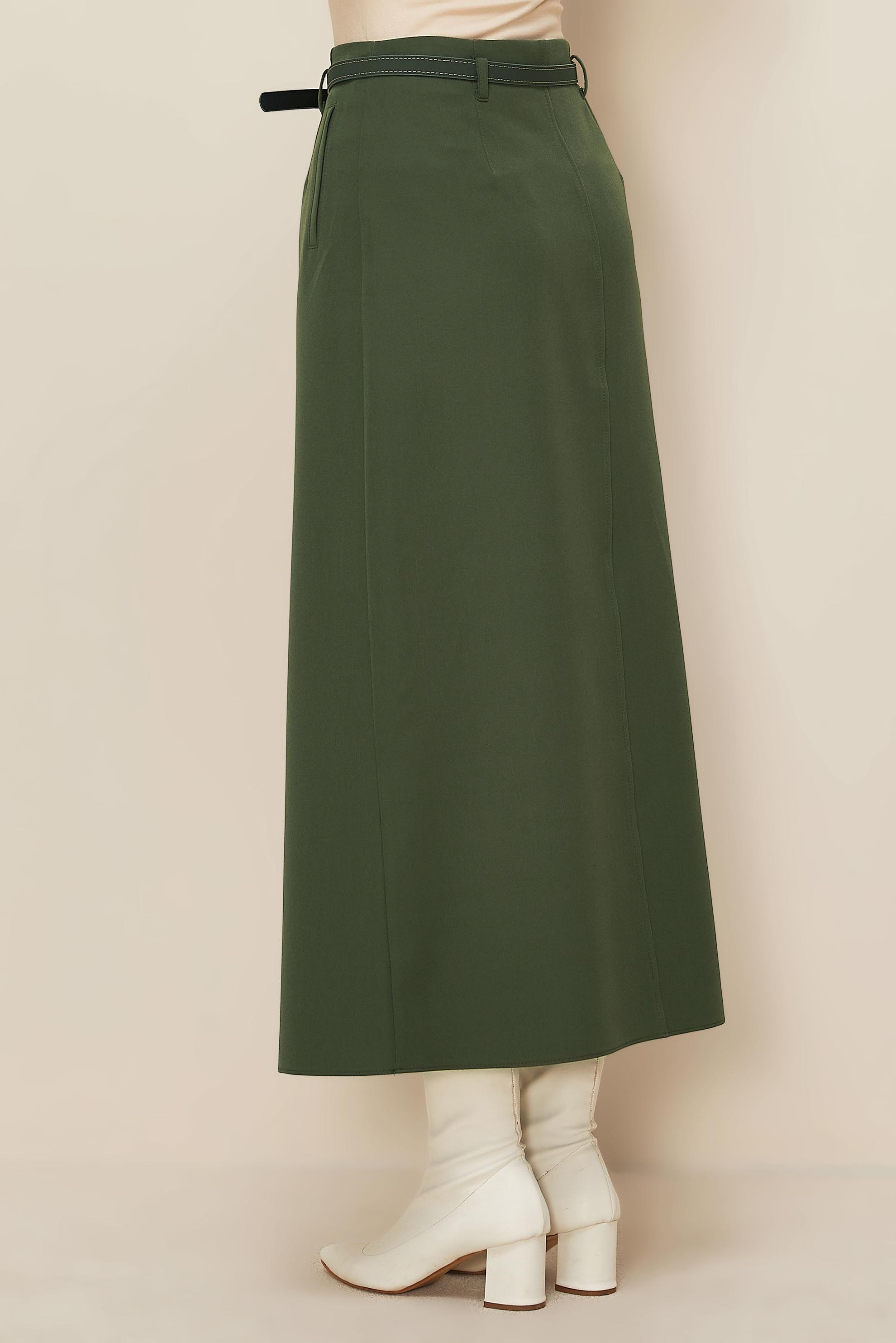 Tesettür giyim HAKİ 60705 44102 ETEK 38-46 TEK 40