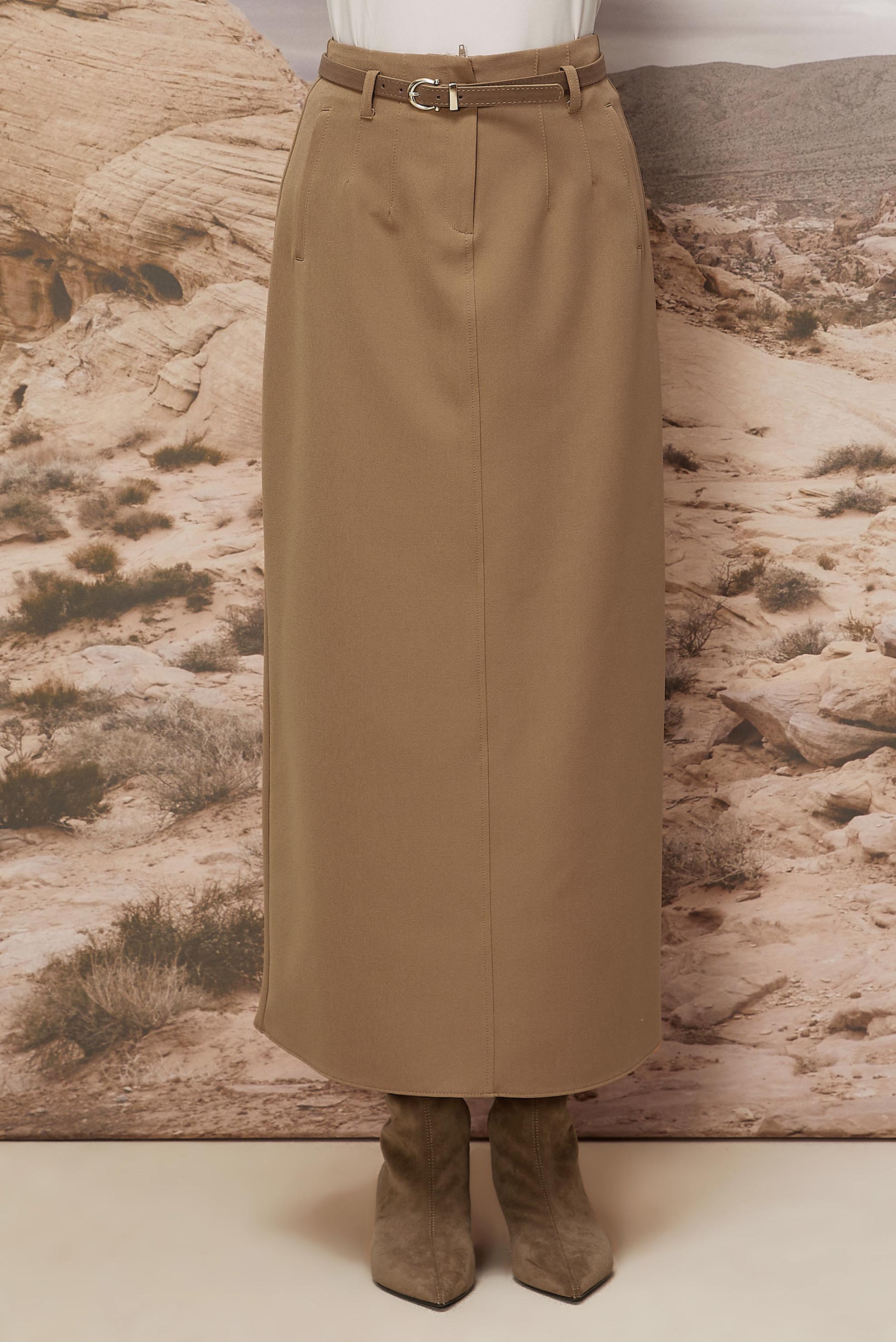 Hijab clothing BEIGE BELTED SKIRT 60705