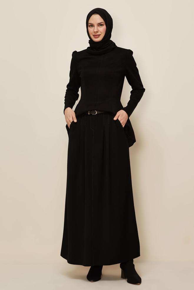 Hijab clothing BLACK 60706 12764 ETEK 38-46 TEK40 - ALVİNA