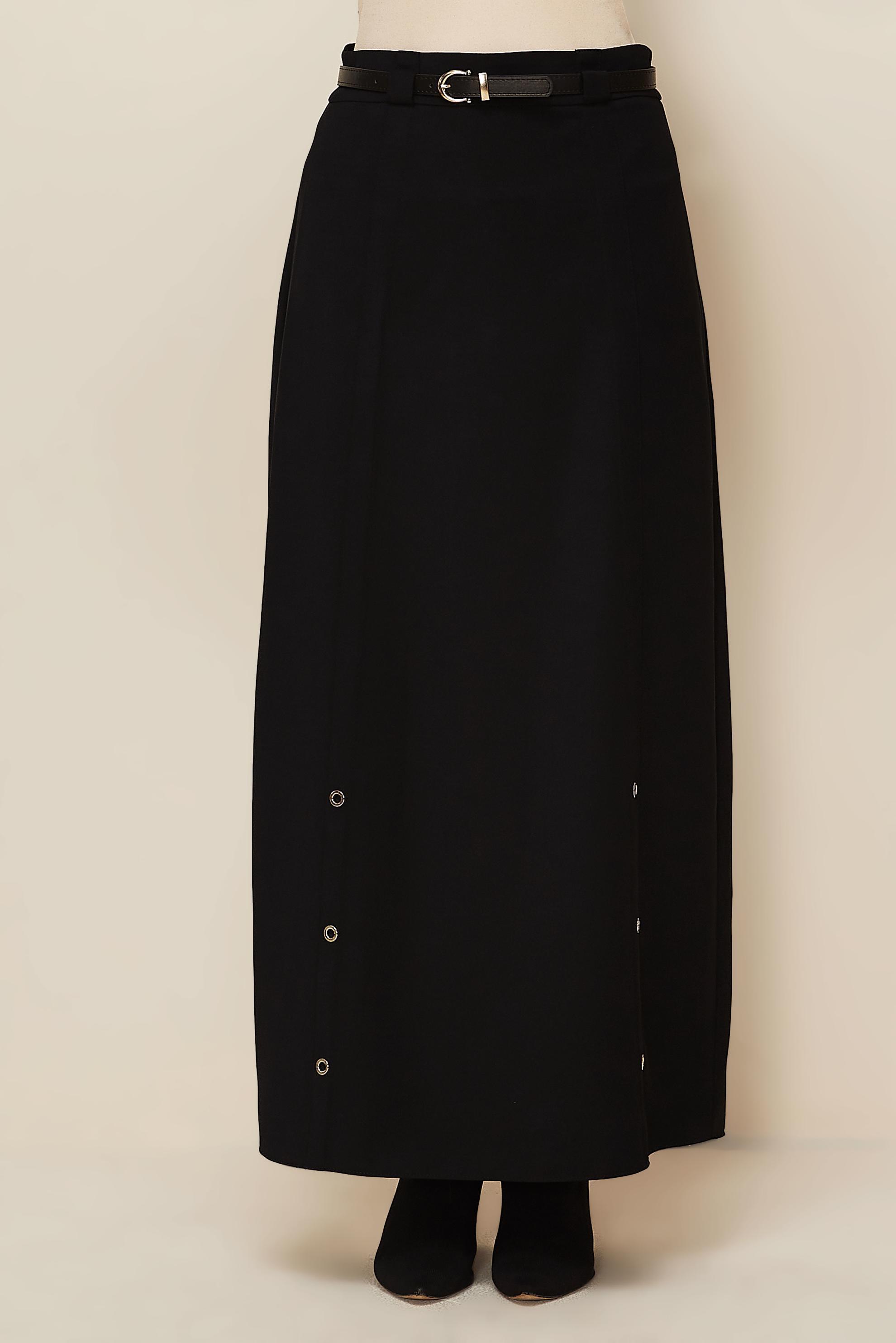 Hijab clothing BLACK EYELET DETAILED SKIRT 60707