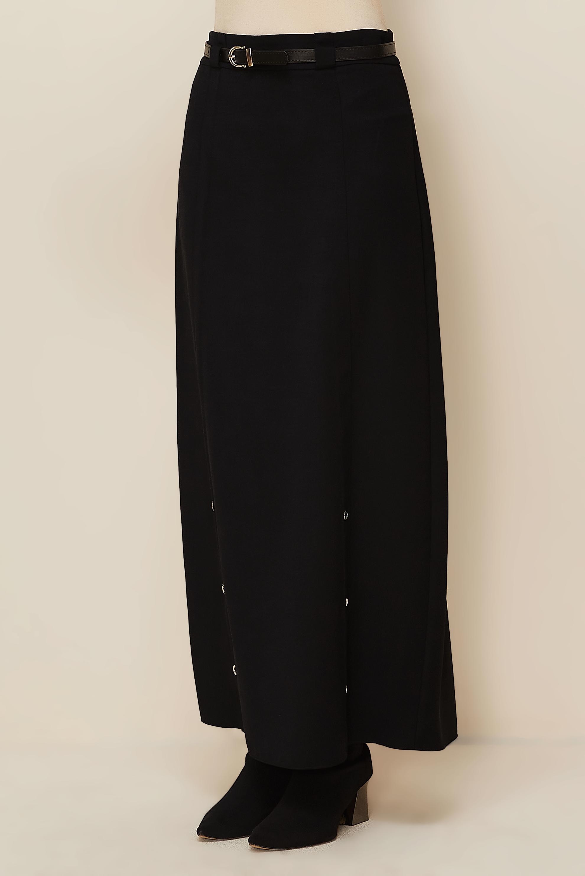 Hijab clothing BLACK EYELET DETAILED SKIRT 60707