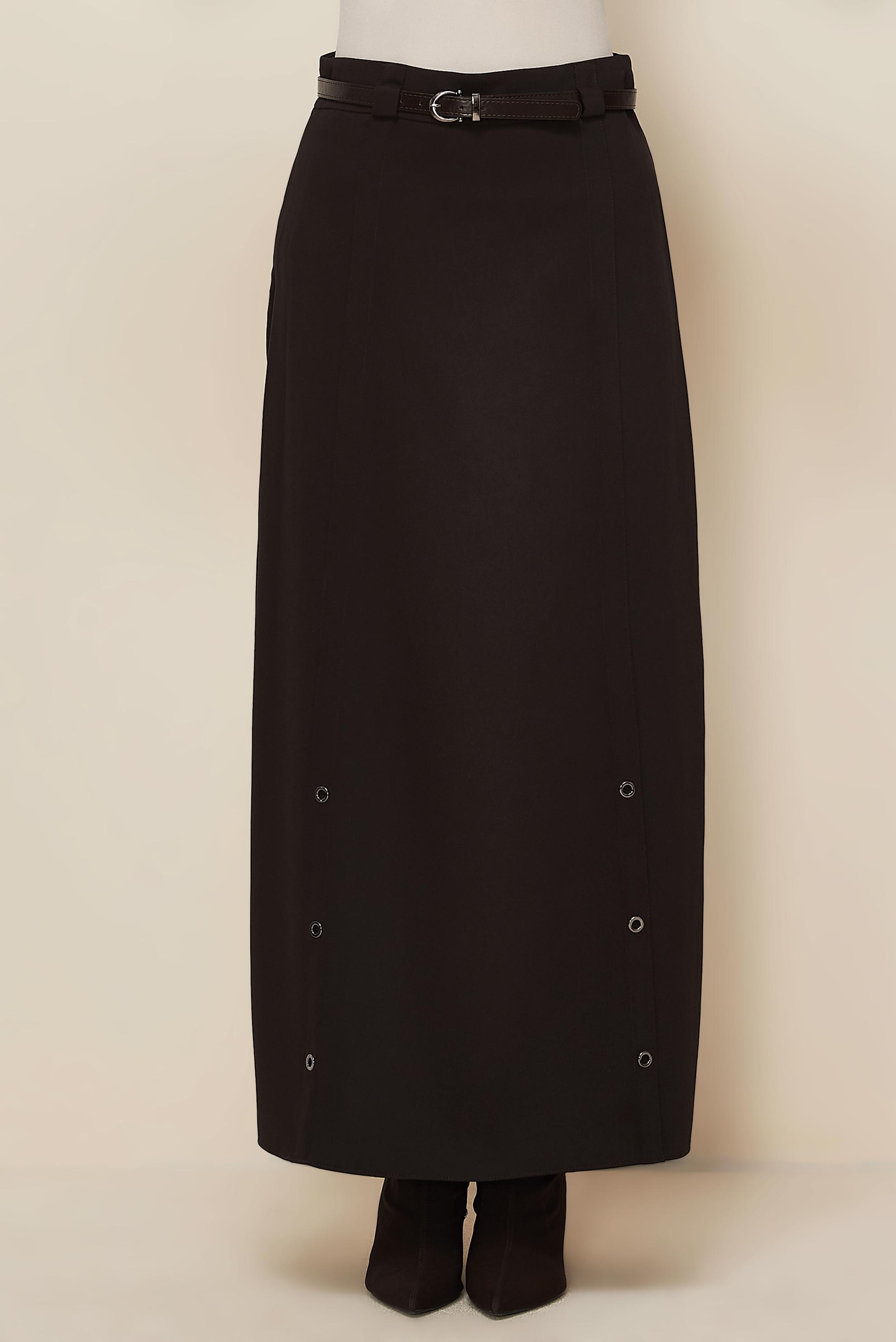 Hijab clothing BROWN EYELET DETAILED SKIRT 60707