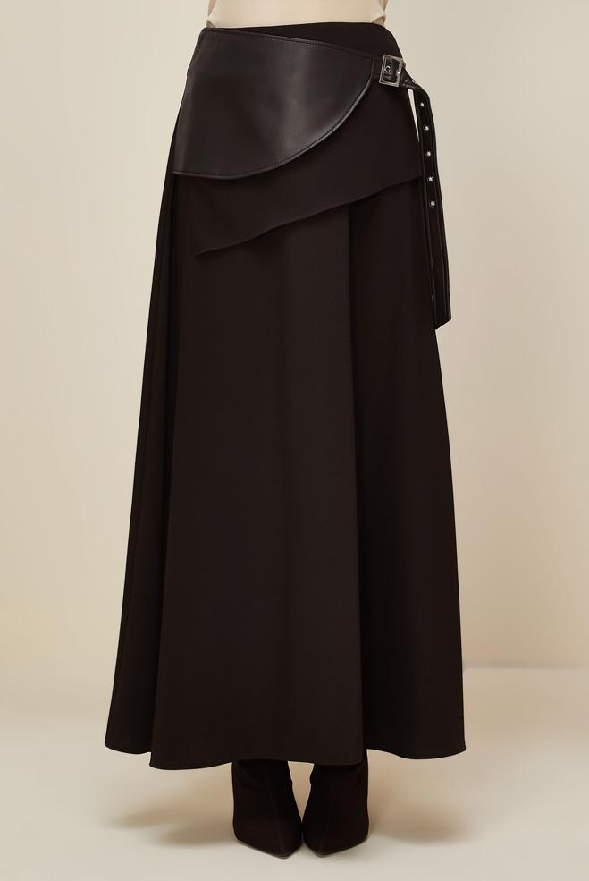 Vêtements hijab  JUPE CEINTURÉE 60708 - ALVİNA