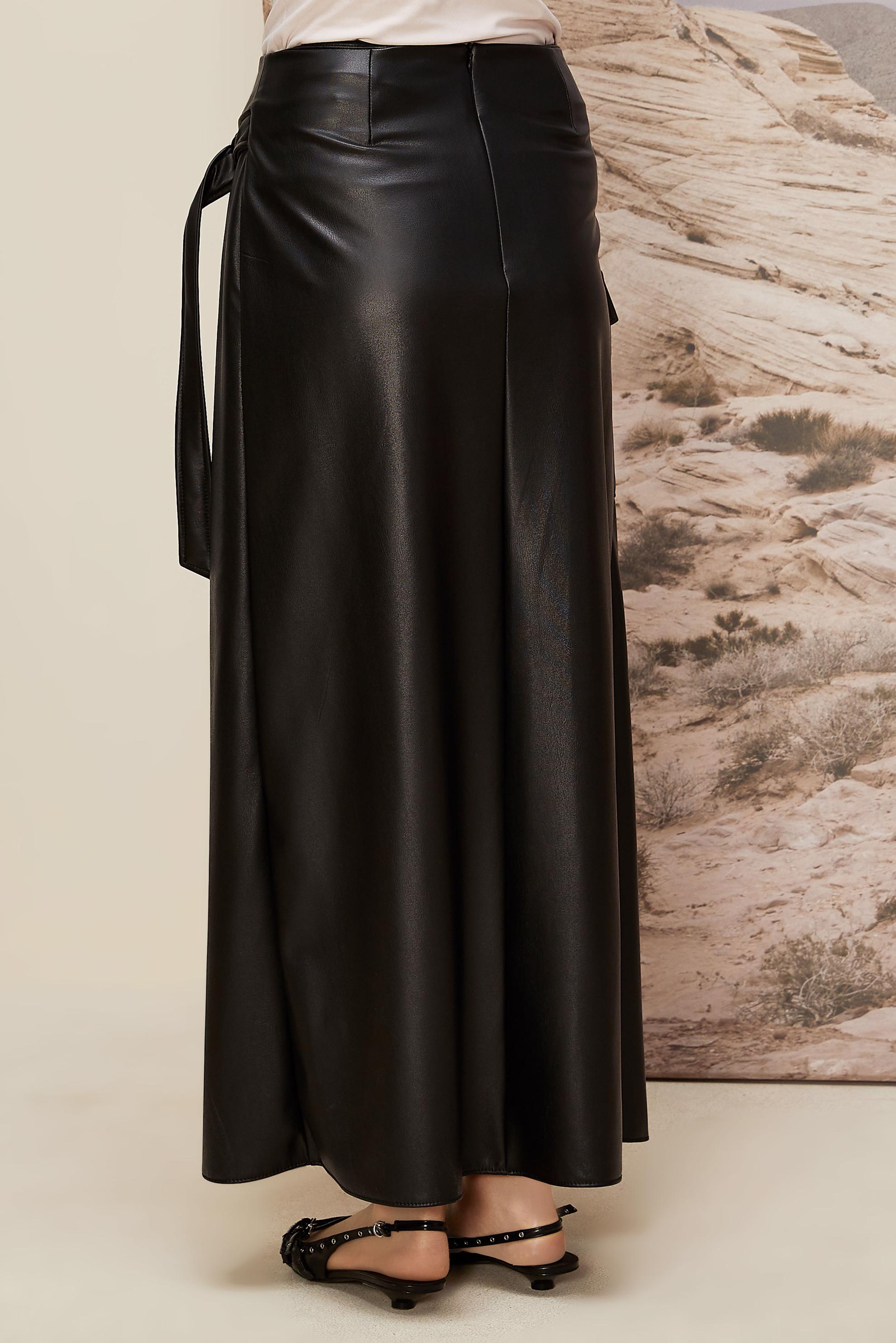 Vêtements hijab NOIR JUPE EN SIMILICUIR 60709