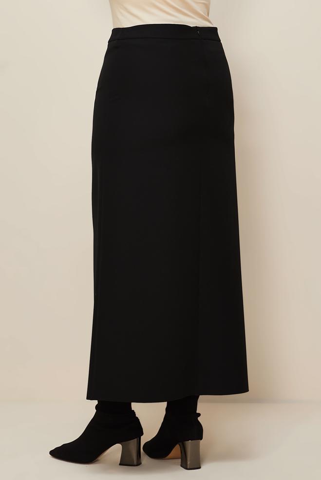 Vêtements hijab NOIR JUPE DÉTAILLÉE À GLISSIÈRE 60712 - ALVİNA