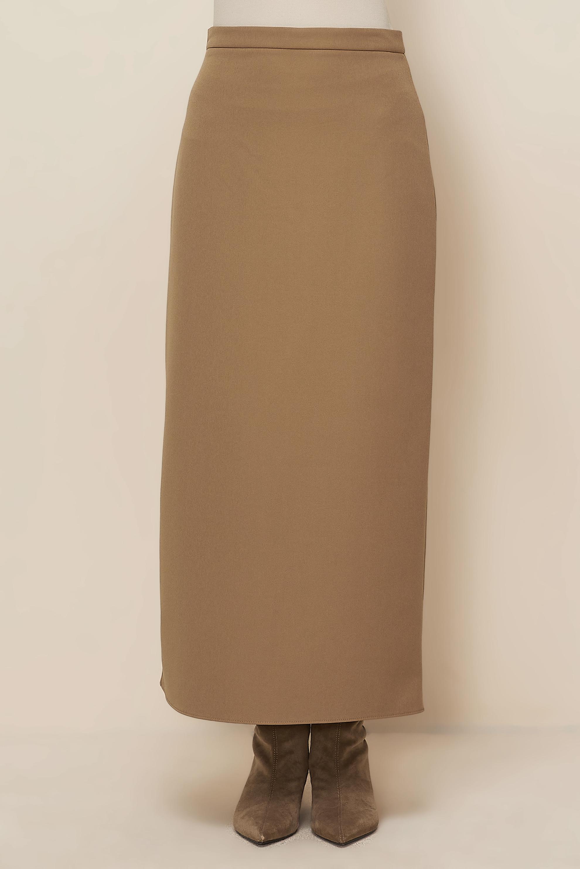 Tesettür giyim BEJ KALEM ETEK 60714