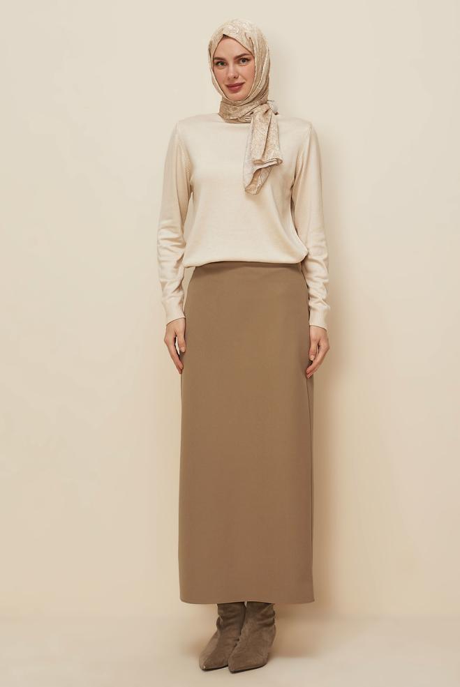 Hijab-Kleidung BEIGE BLEISTIFTROCK 60714 - ALVİNA
