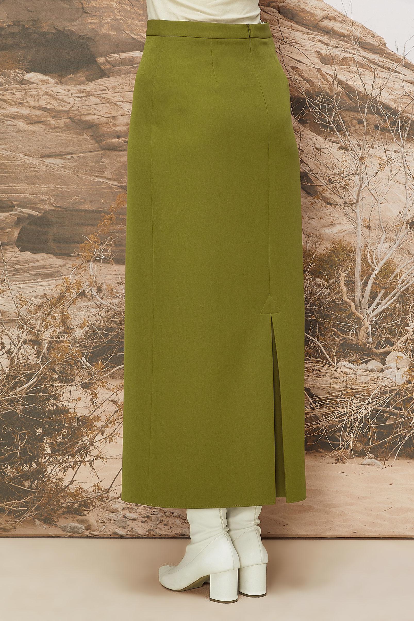 Tesettür giyim YEŞİL KALEM ETEK 60714