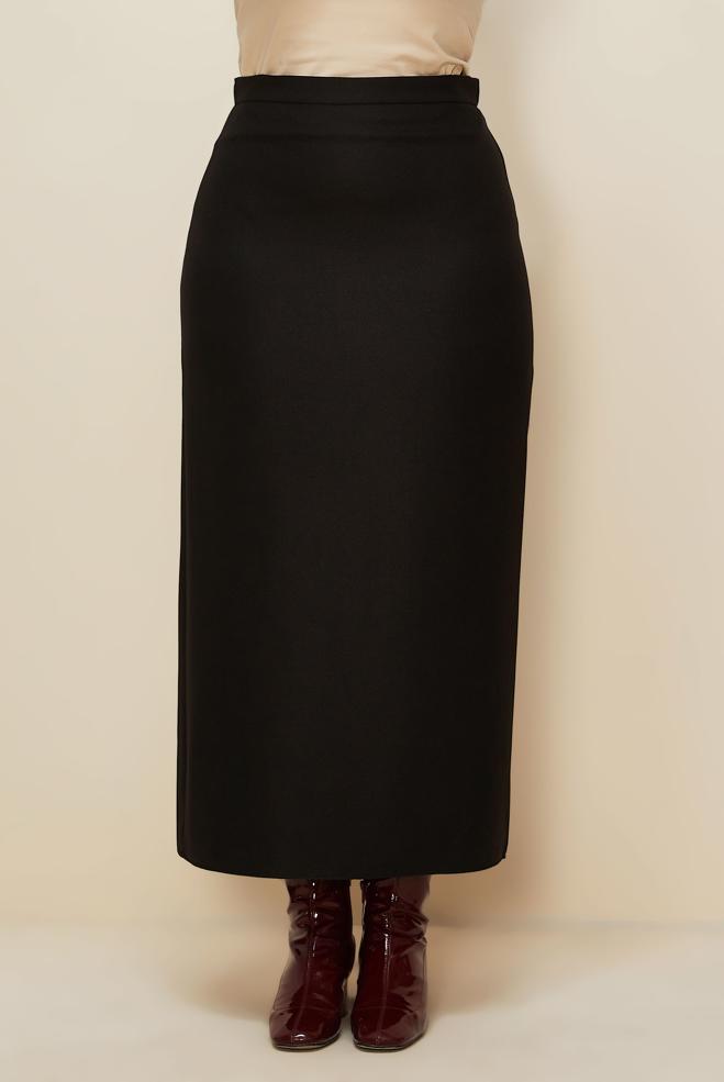 Vêtements hijab NOIR JUPE GRANDE TAILLE 60715 - ALVİNA