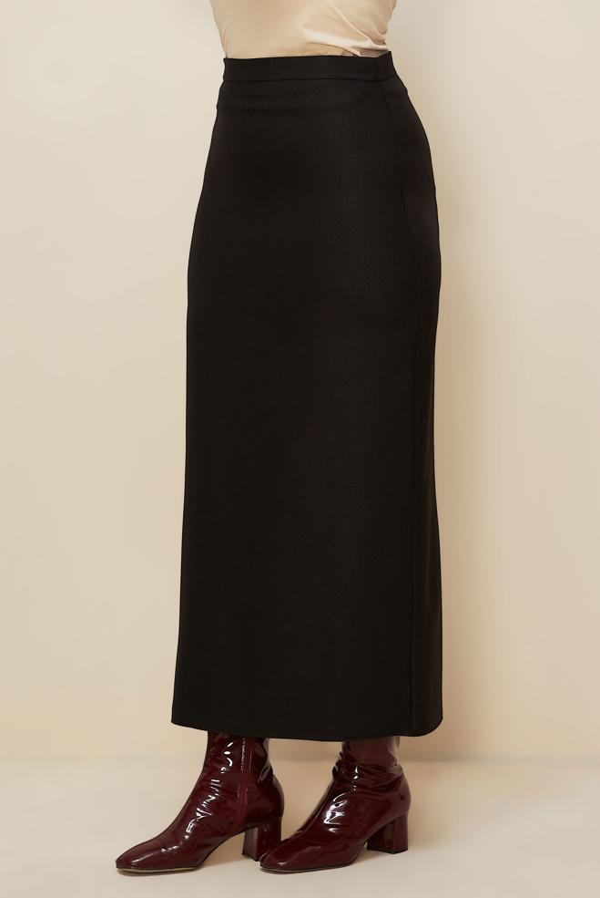 Vêtements hijab NOIR JUPE GRANDE TAILLE 60715 - ALVİNA